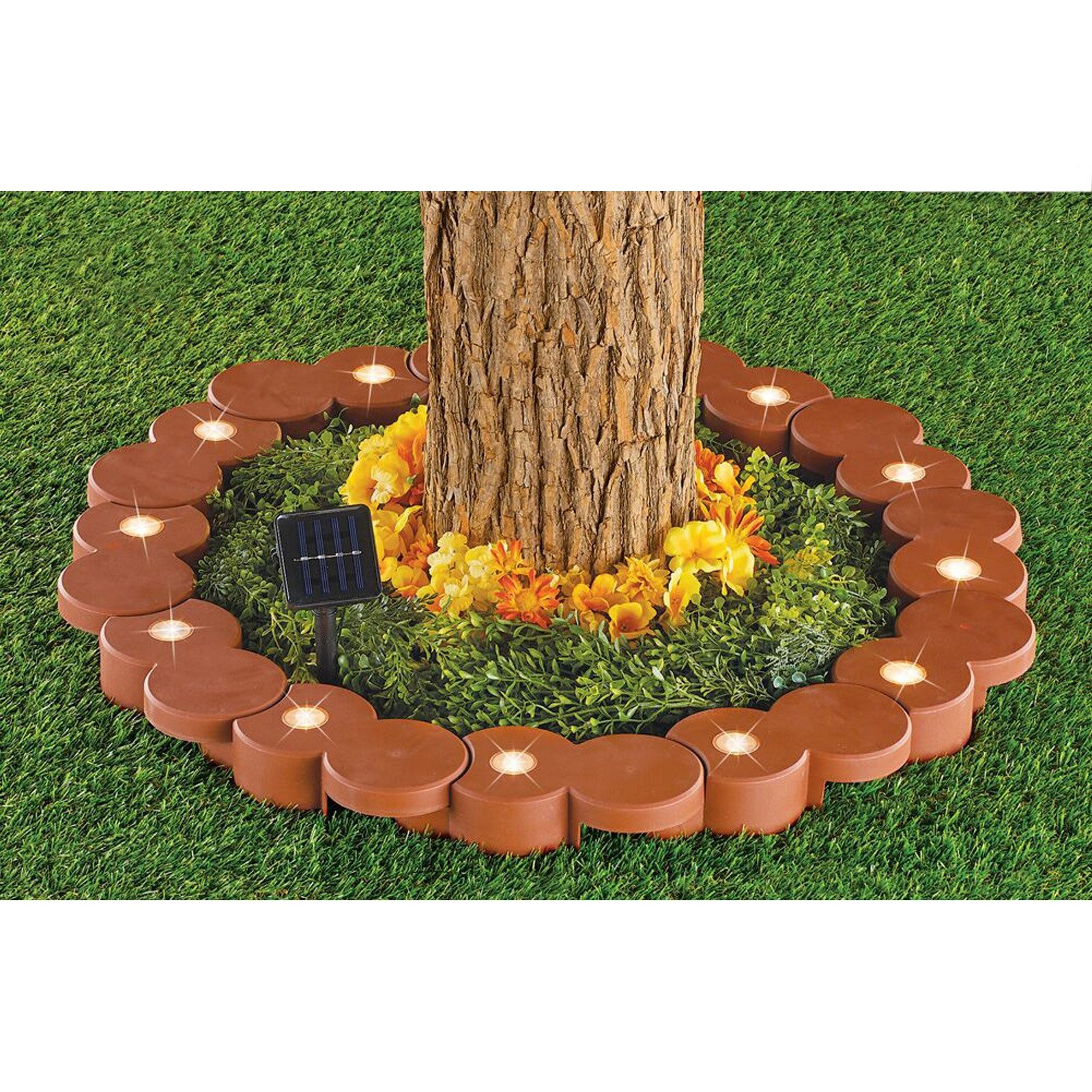 HTI-Living Beetumrandung Beetumrandung Nessa Solar, LxH: 22x4.5 cm, Set, Beetumrandung mit 12 Modulen inkl. Solarbeleuchtung, Beetbegrenzung Beeteinfassung Rasenkante