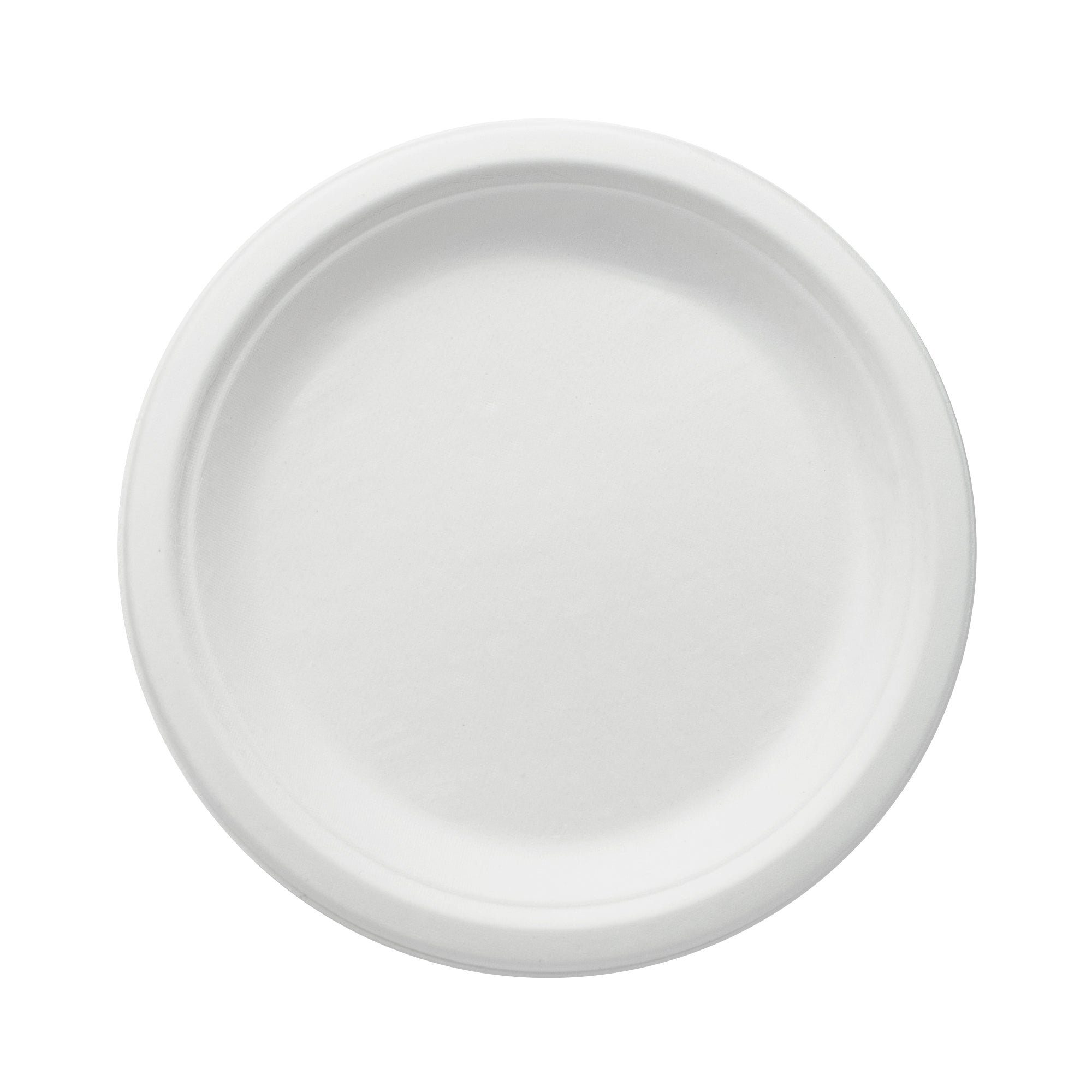 Einwegteller Zuckerrohr Teller - 17 cm (rund, weiß) Bagasse