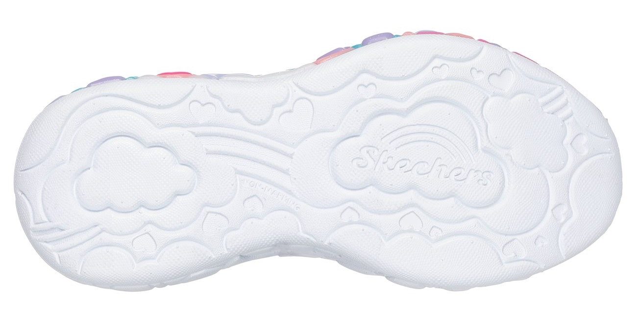Skechers ETERNAL HEART LIGHTS Sneaker Blink,-Klettschuh mit Herz-Applikation, Größenschablone zum Download