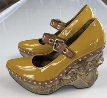 Miu Miu Miu Miu Deadstock Runway Venice Baroque Sculpted Platform Wedge Shoes Pumps