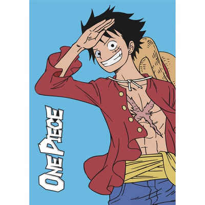 Kinderdecke One Piece - Monkey D. Ruffy - Kuscheldecke Fleecedecke - 100x140 cm, empireposter