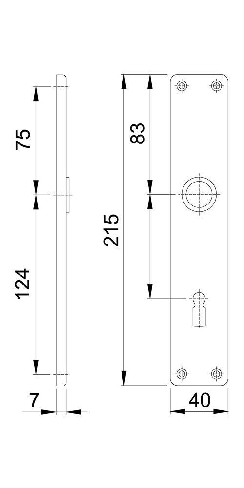 F4 Langschildpaar HOPPE 202SP Türbeschlag F4 / 72 BB mm bronzefarbig