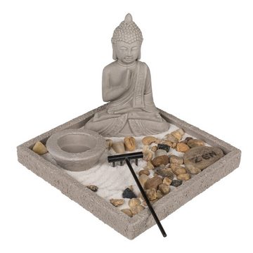 ReWu Dekoteller Dekor Buddha Zen-SET Teelichthalter