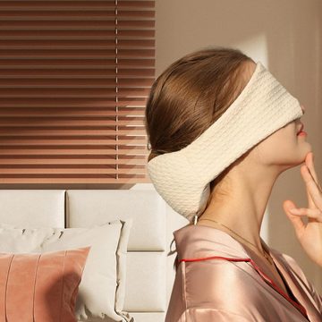 KARLE Schlafmaske 3-in-1 Schlaf-Augenmaske, Schlafmaske, Night Sleep Augenmaske, Atmungsaktiv, Nackenstütze, 1-tlg., Schweißabsorbierende Baumwoll-Augenbinde mit Geräuschreduzierung, für Rücken- und Seitenschläfer, Stirnband für Reisen