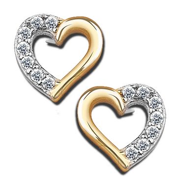 Limana Schmuckset echt 925 Sterling Silber Halskette mit Herz Ohrringe, Kette Anhänger gold Herzkette Herzohrringe Ohrstecker