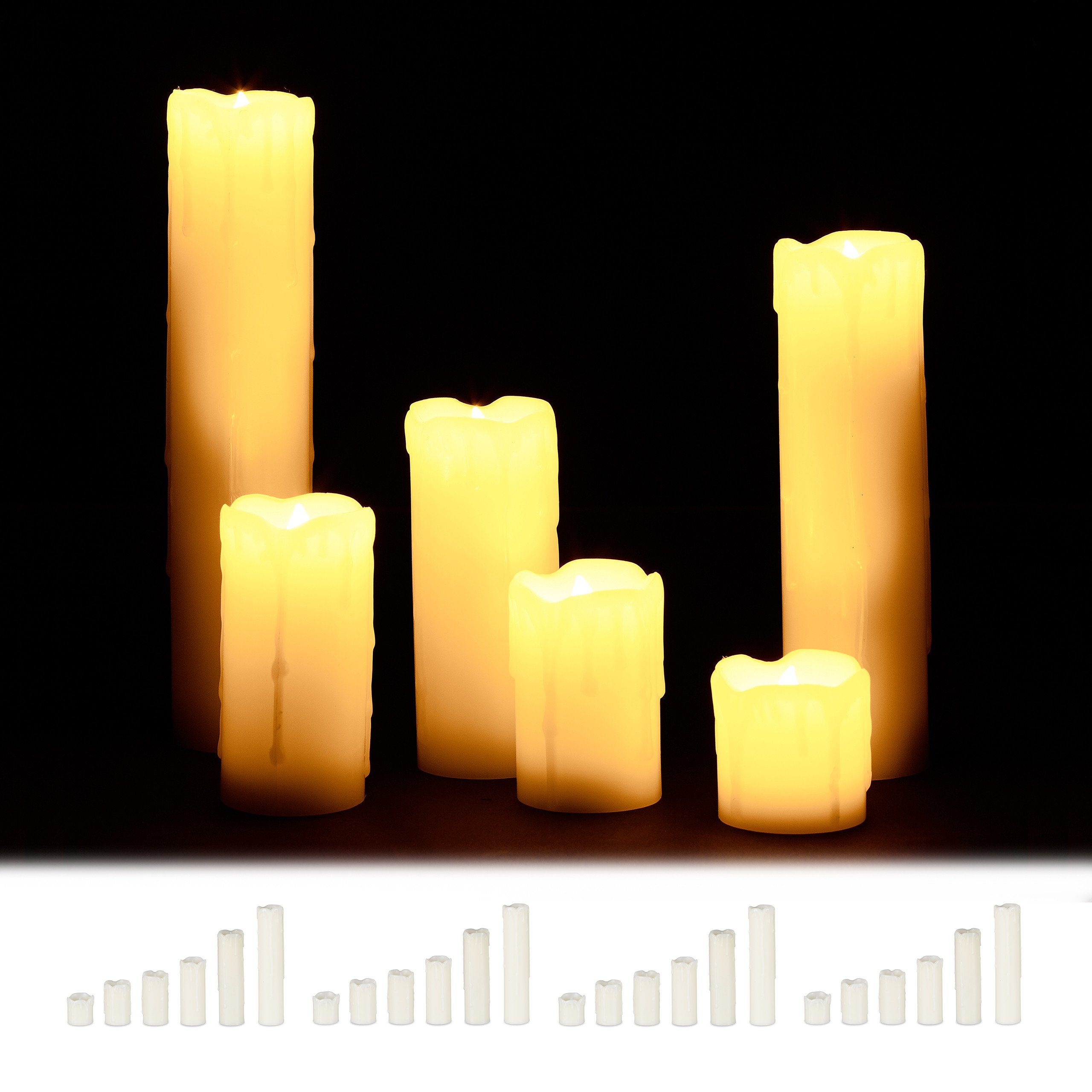 LED-Kerze 24 x LED Kerzen aus Echtwachs