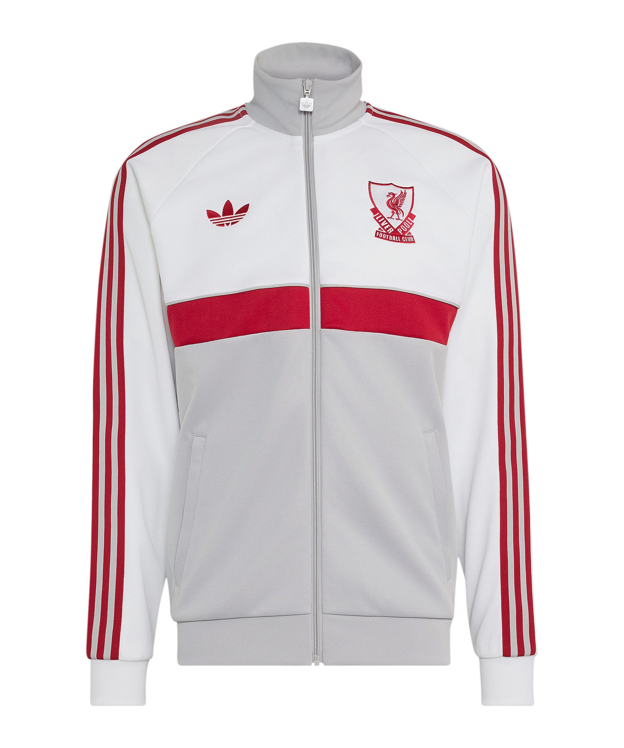 adidas Originals Sweatjacke adidas Originals FC Liverpool Jacke Weiß Polyester