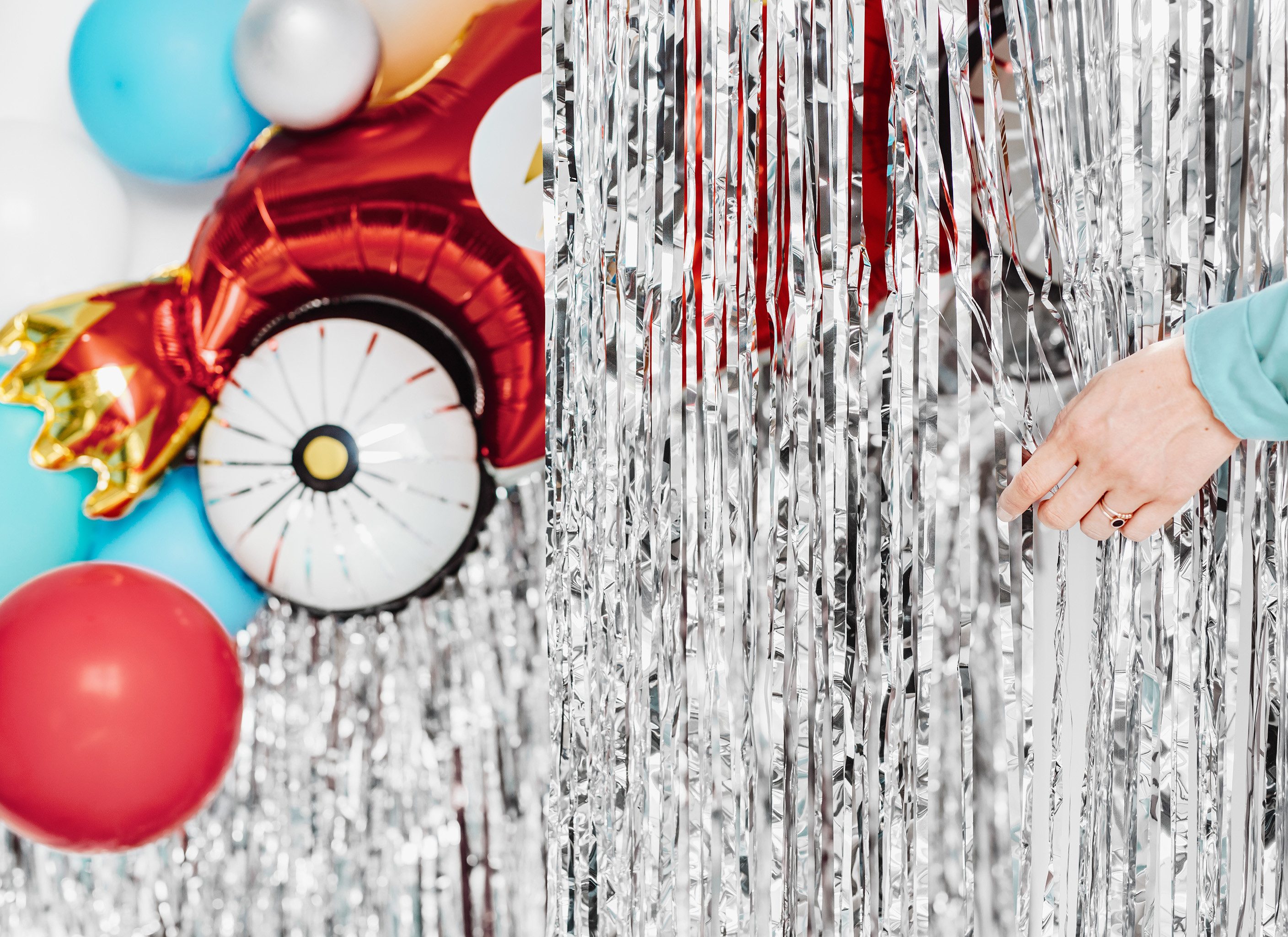 partydeco Dekorationsfolie, Lametta Vorhang 100x200cm Silber günstig online kaufen