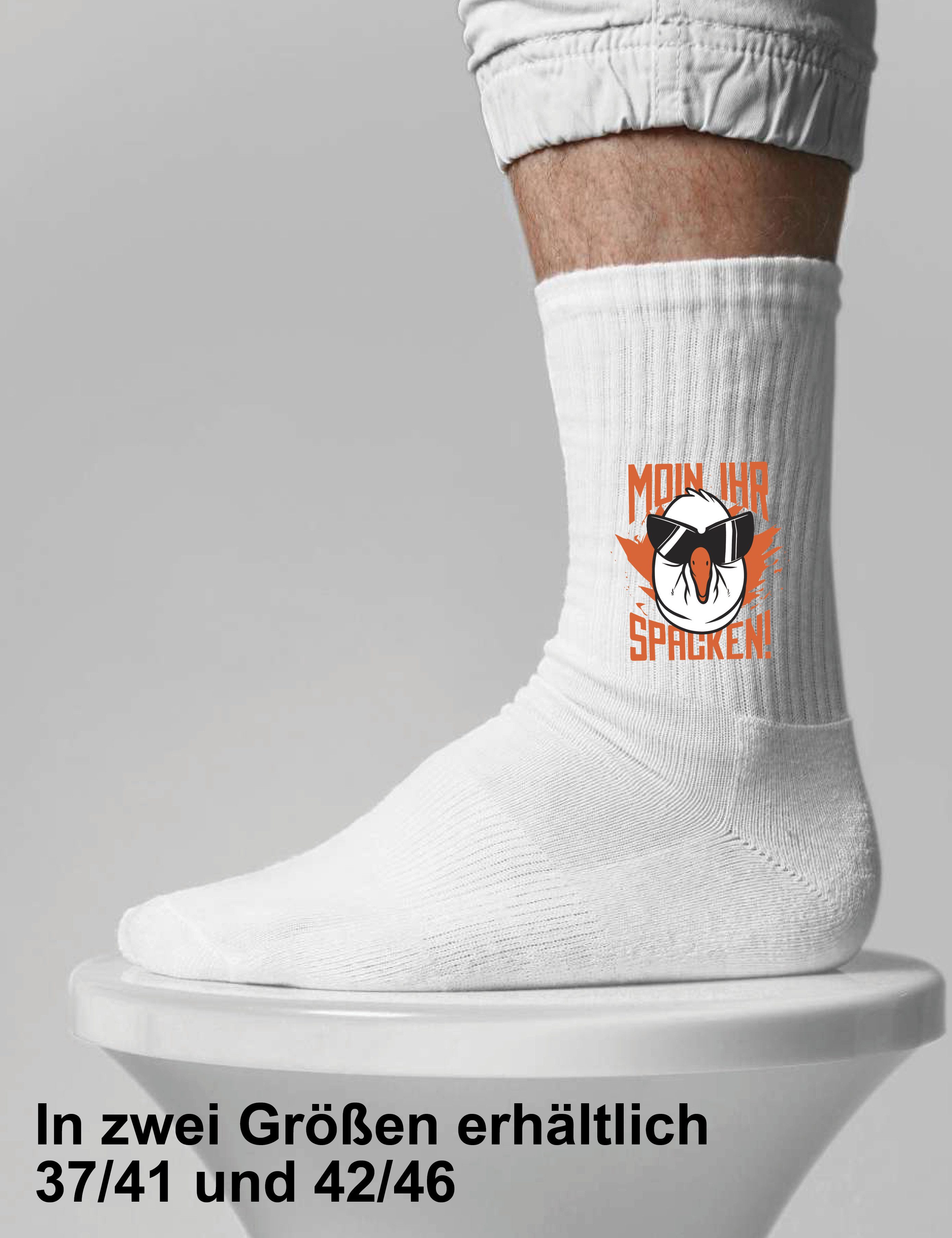 Youth Designz Tennissocken Unisex Socken "Moin Ihr Spacken" Aufdruck lustig Geschenk Statement mit verstärkter Verse und Zehenbereich