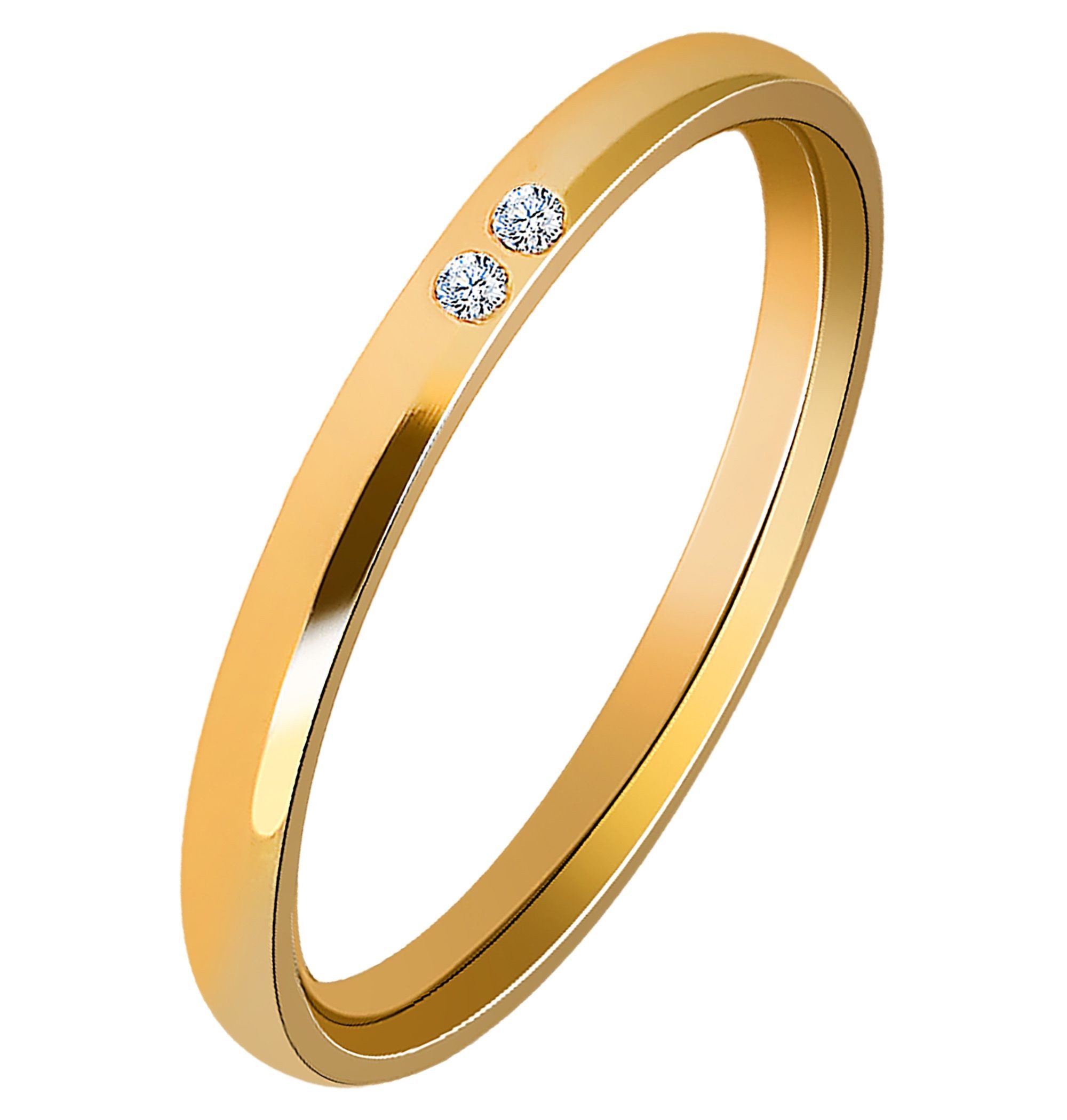 AKZENT Fingerring Silva Edelstahl gold Damen, Damen Ring günstig online kaufen