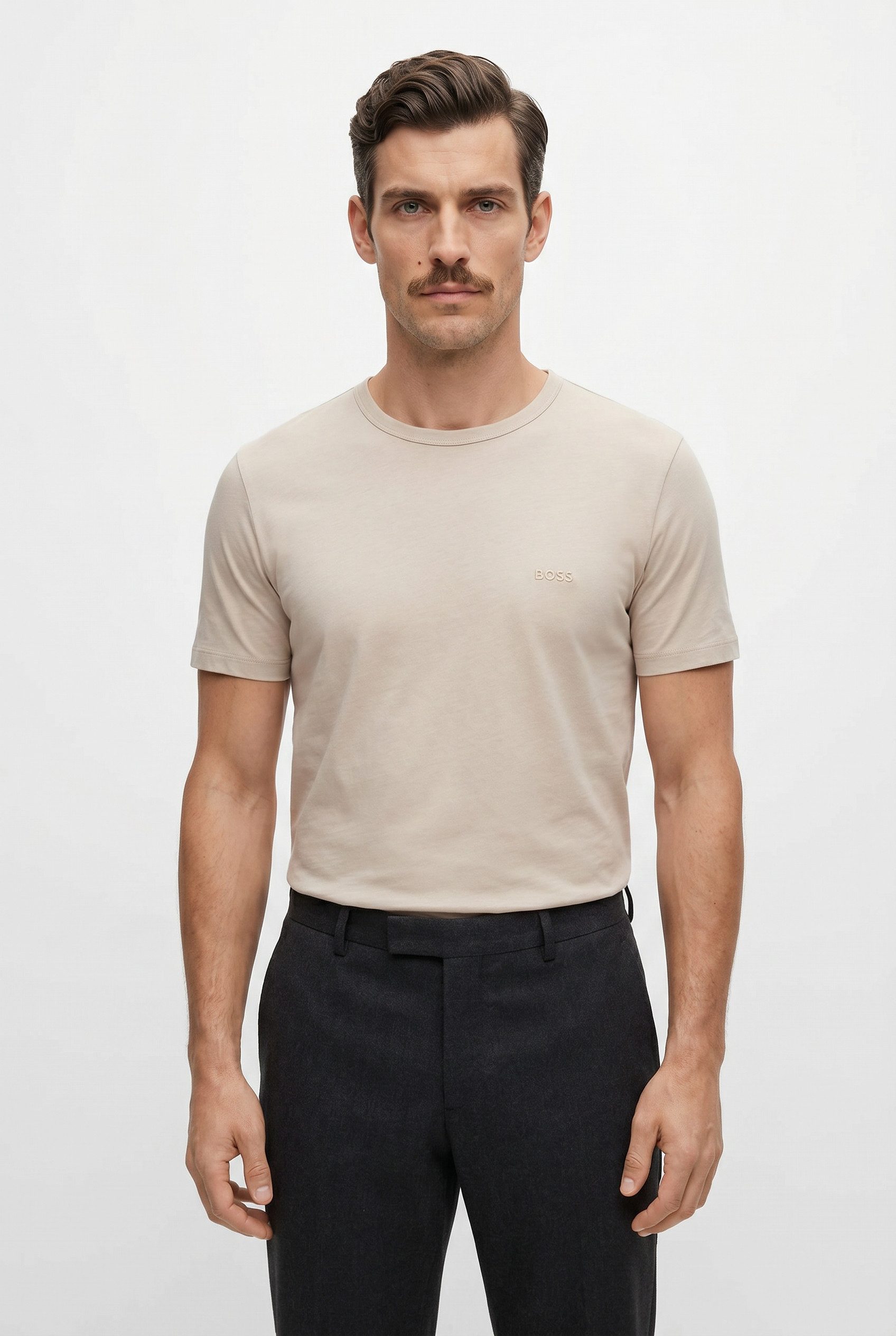 BOSS T-Shirt TShirtRN 3P Classic (Packung, 3-tlg) mit BOSS Stickerei