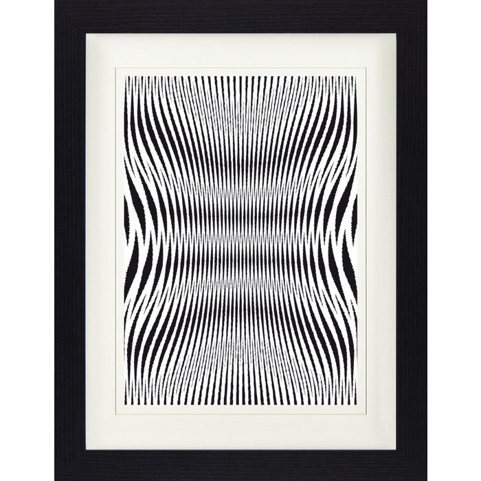1art1 Bild mit Rahmen Optische Täuschungen - Geometrische Muster Schwarz Weiss