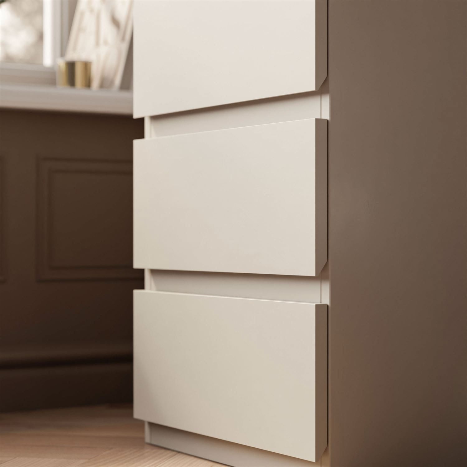 Lookway Schminktisch AURORA II ELITE KASCHMIR mit Spiegel und Beleuchtung (1x Schreibtisch 1x Spiegel), Breite: 120 cm, Höhe: 78,5 cm, Tiefe: 55 cm. – Bild 5 von 5