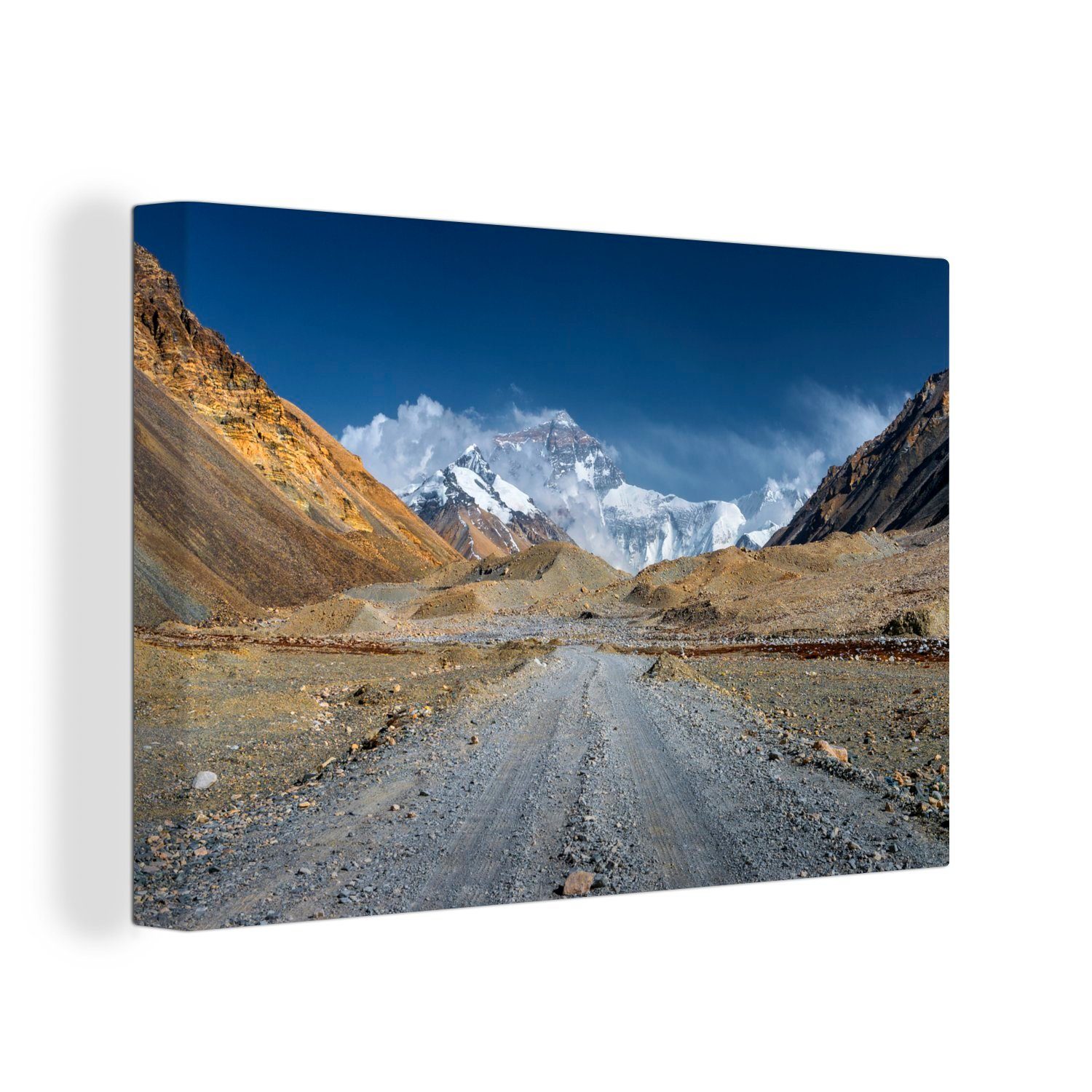 OneMillionCanvasses® Leinwandbild Blick auf den Mount Everest in Tibet, (1 St), Wandbild Leinwandbilder, Aufhängefertig, Wanddeko, 30x20 cm