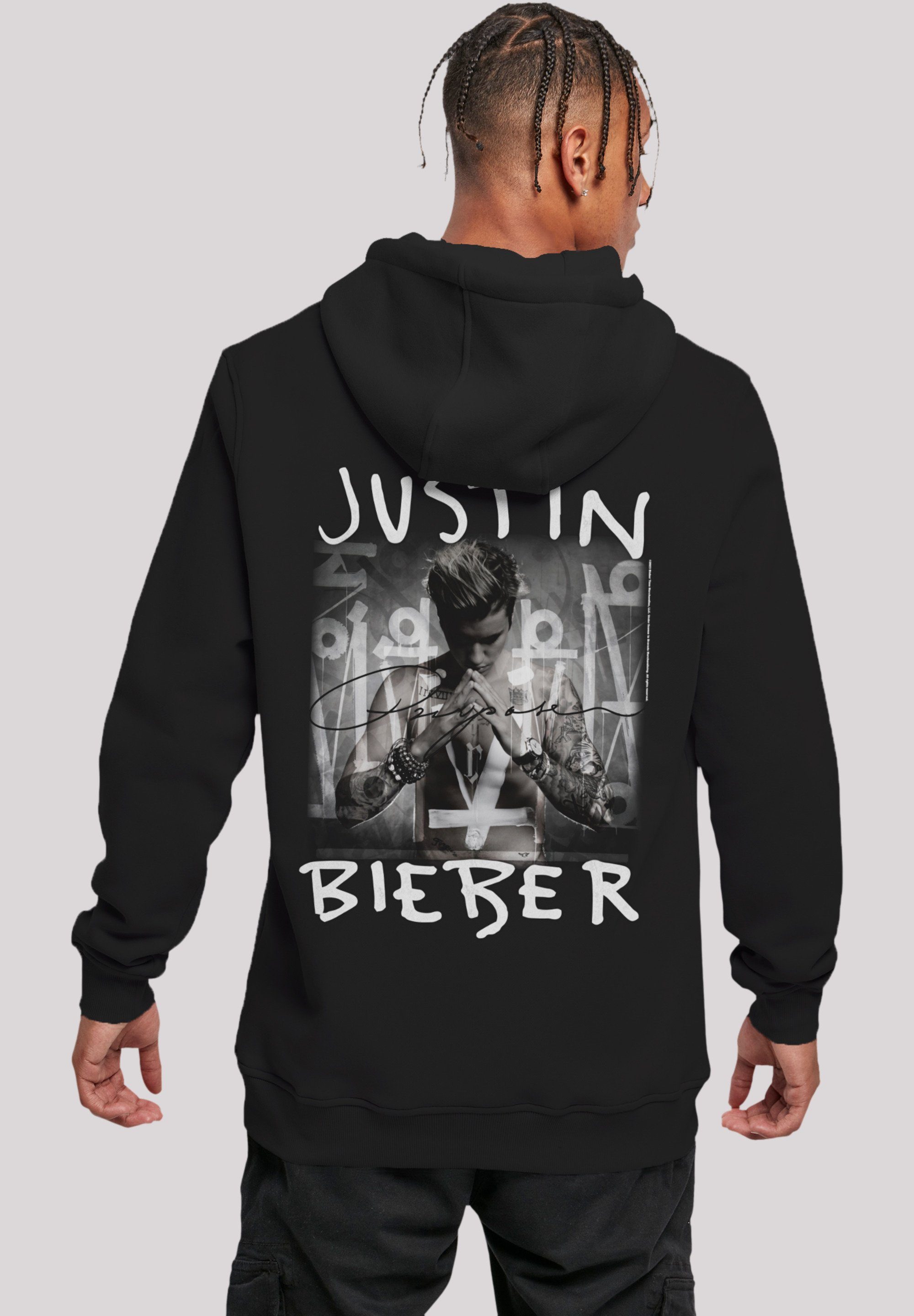F4NT4STIC Hoodie Justin Bieber Purpose Album Cover Premium Qualität, Musik, By Rock Off schwarz