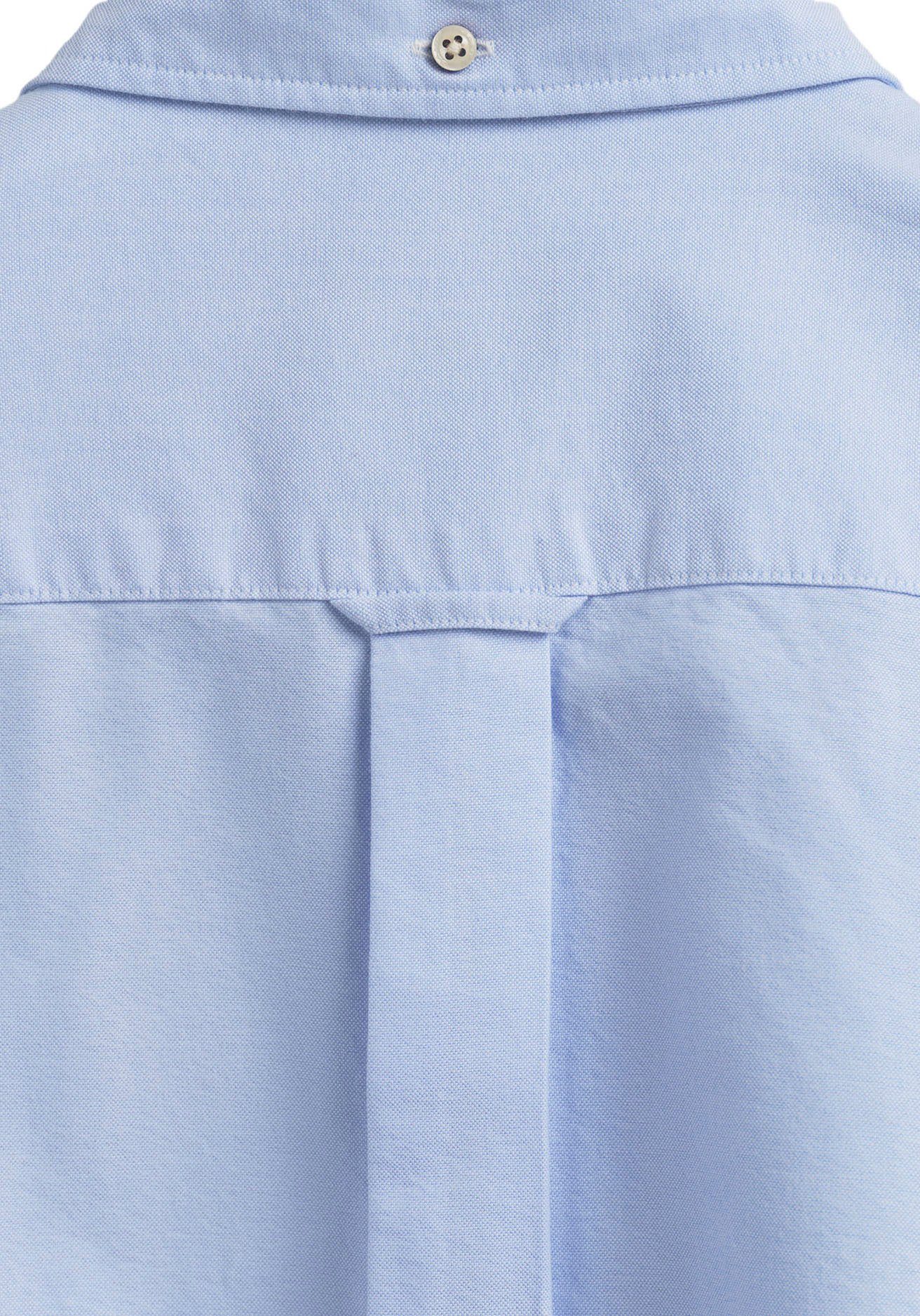 Oxford capri mit auf Langarmhemd Gant Brusttasche Logostickerei blue der