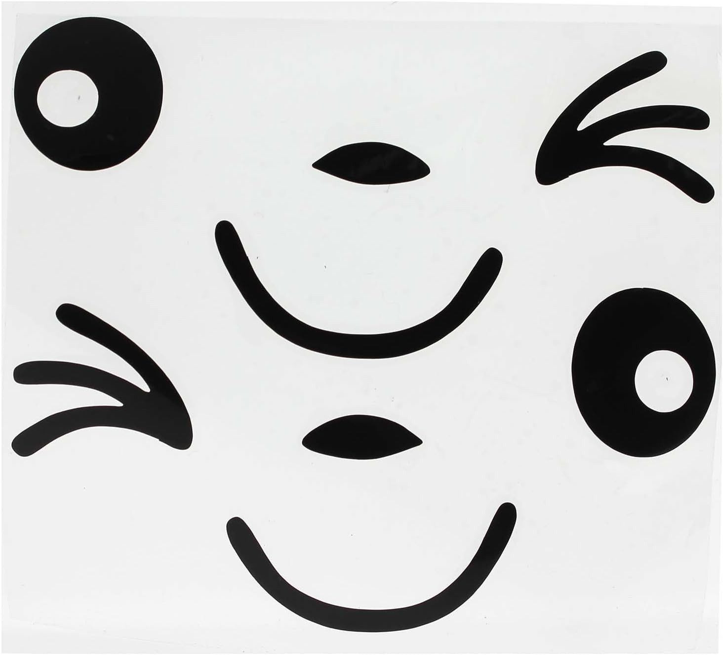 XDeer Aufkleber 2pcs Lächeln Gesicht Design für Auto Seitenspiegel Rückansicht, 3D Decal Dekoration Aufkleber Schwarz