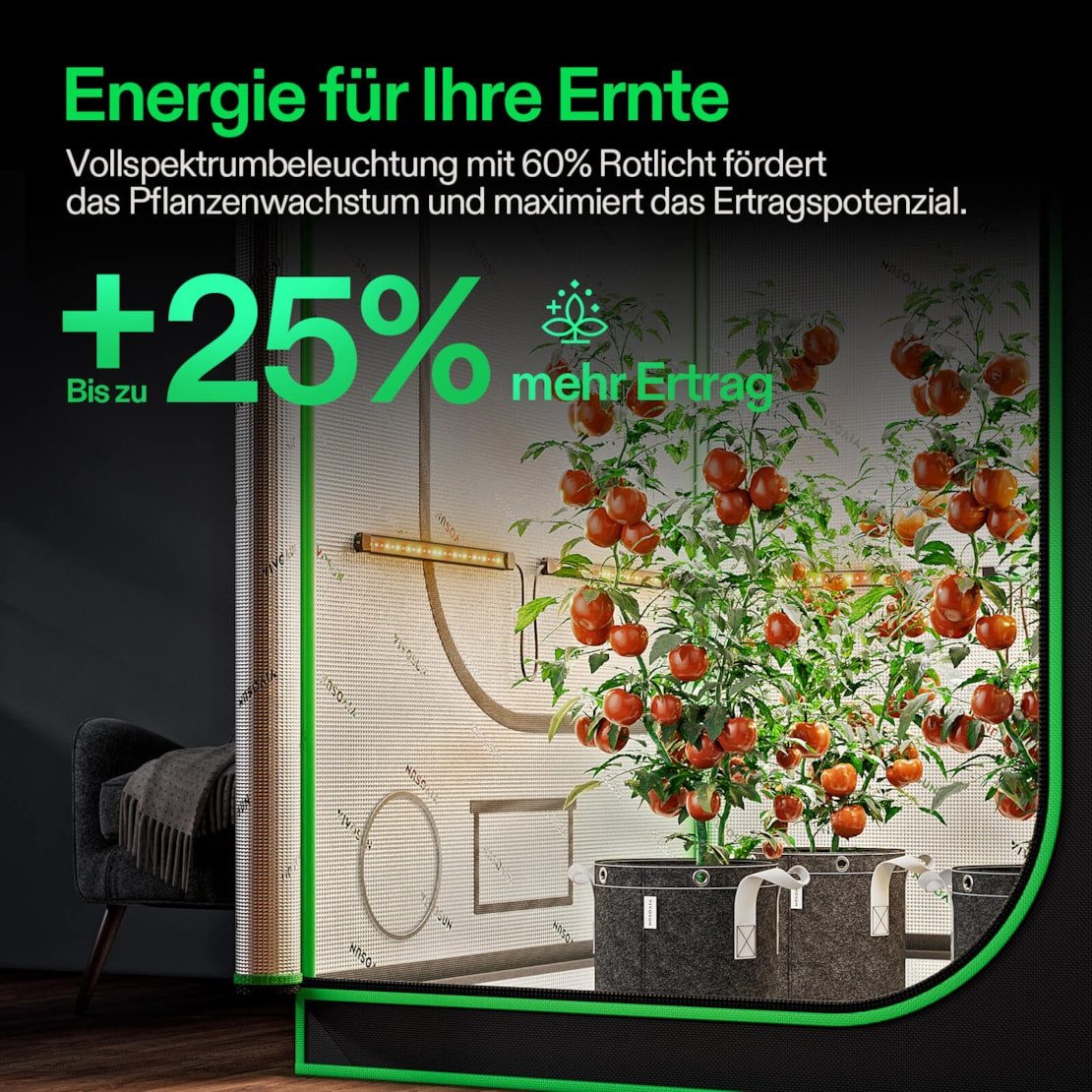 VIVOSUN Pflanzenlampe VIVOSUN LumaRay, LED fest integriert, 8 Balken LED Zusatzlicht mit Vollspektrum