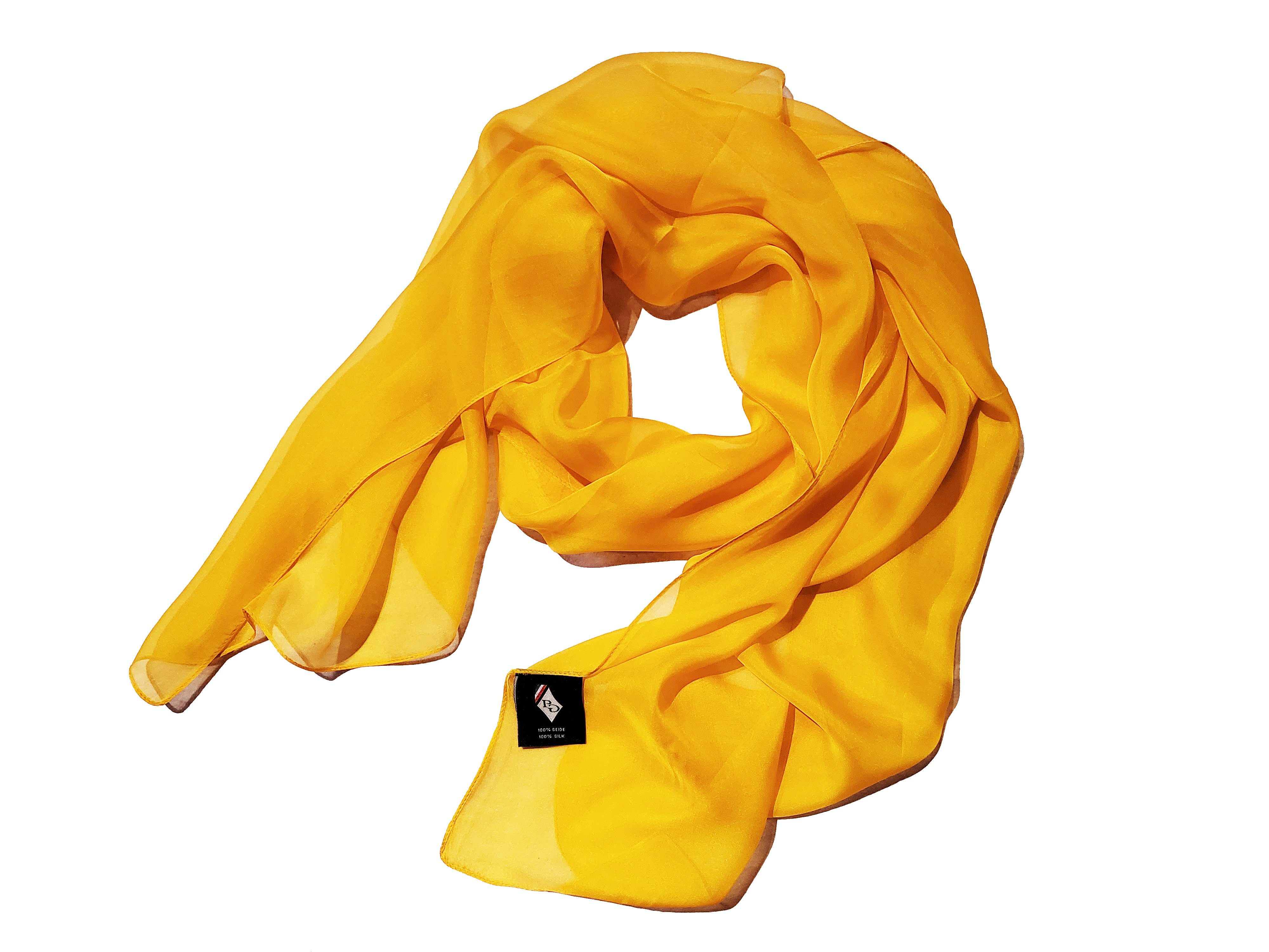 Schal Seidenschal Scialle, aus Chiffon Seide Posh Gear 100% gelb Seiden
