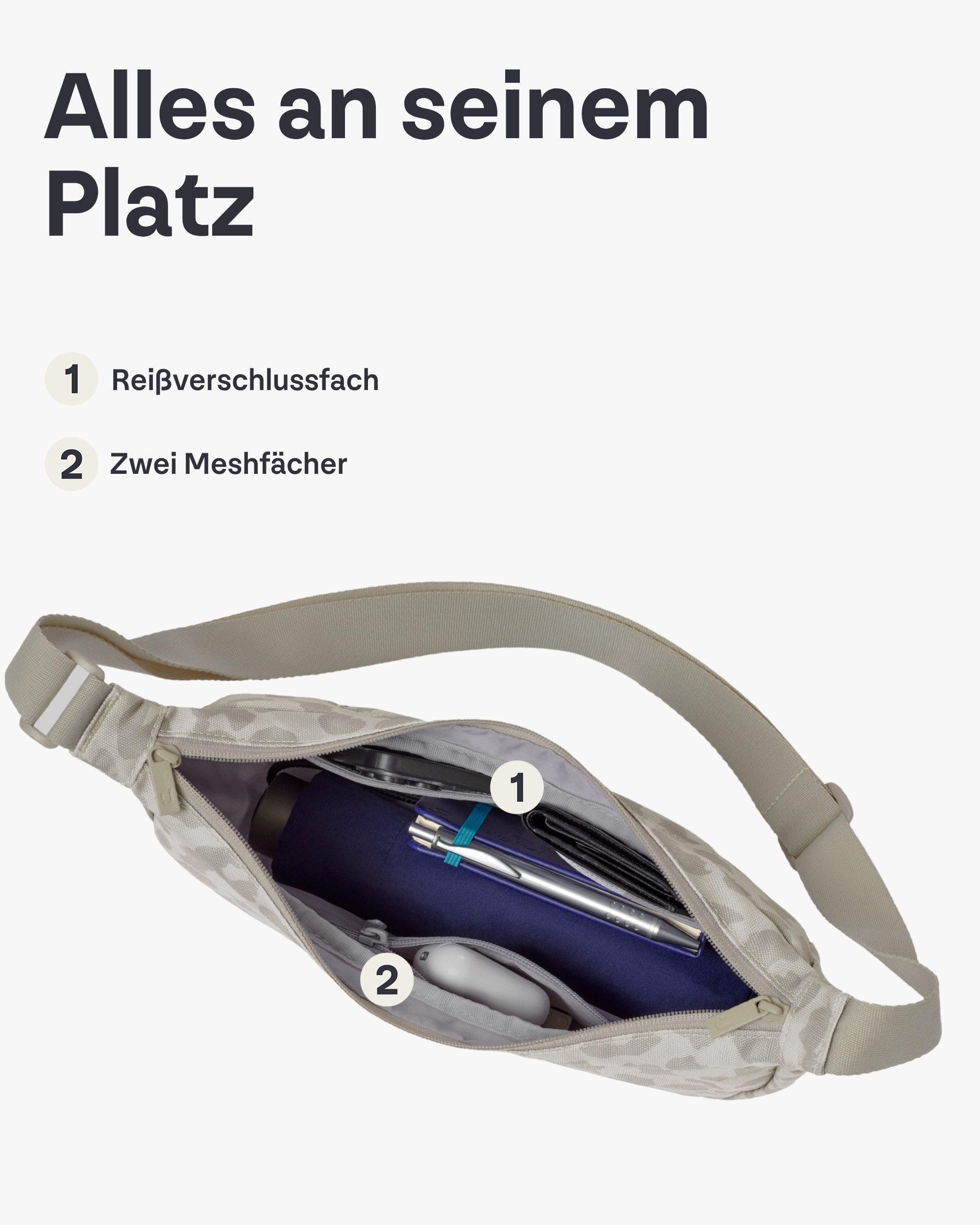 Johnny Urban Umhängetasche Ally Medium Half Moon Bag, Stylische Crossbody Bag in Halbmond Form, Wasserabweisend – Bild 5 von 5