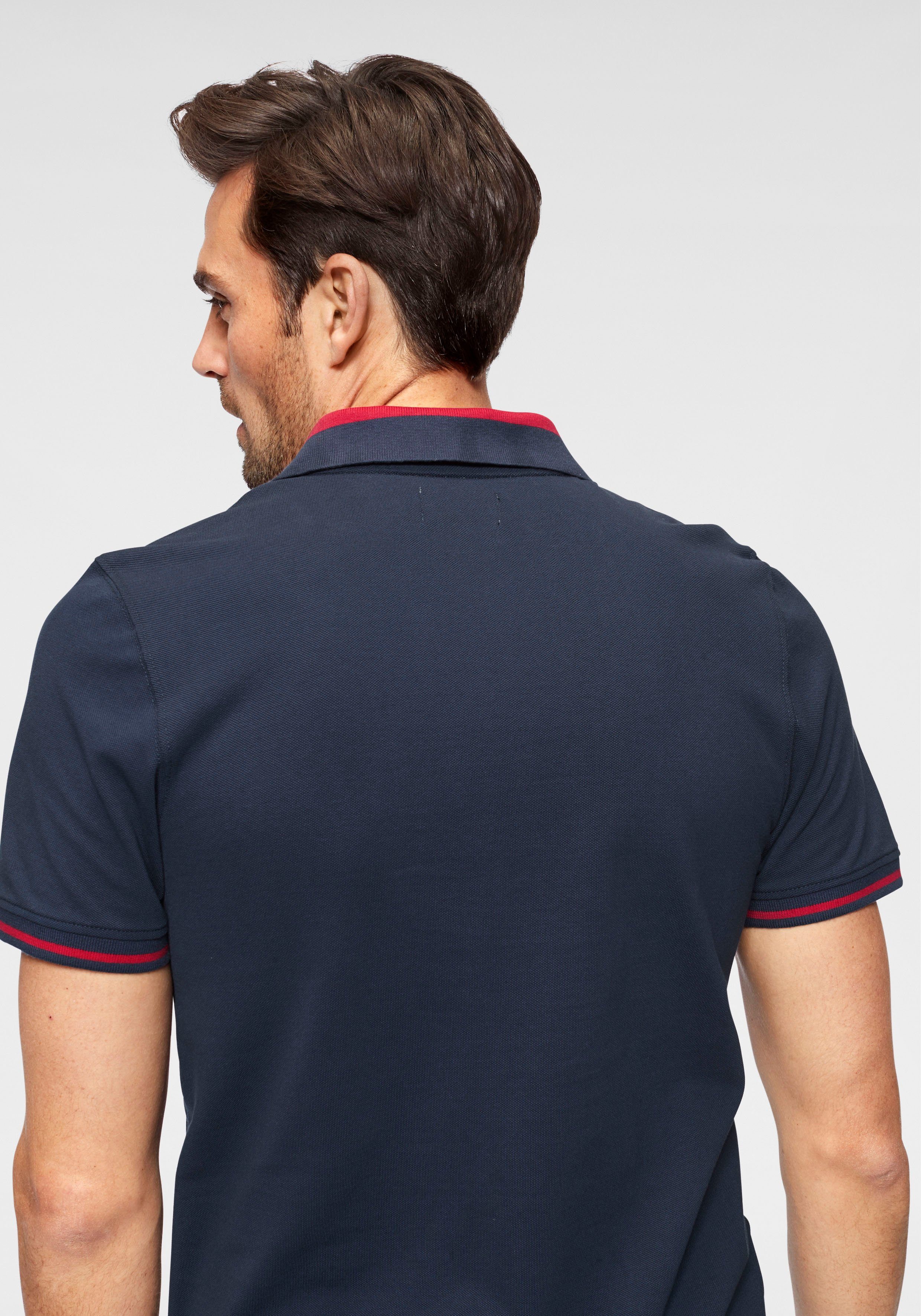 TOM TAILOR Polo Team Poloshirt Details mit kontrastfarbenen