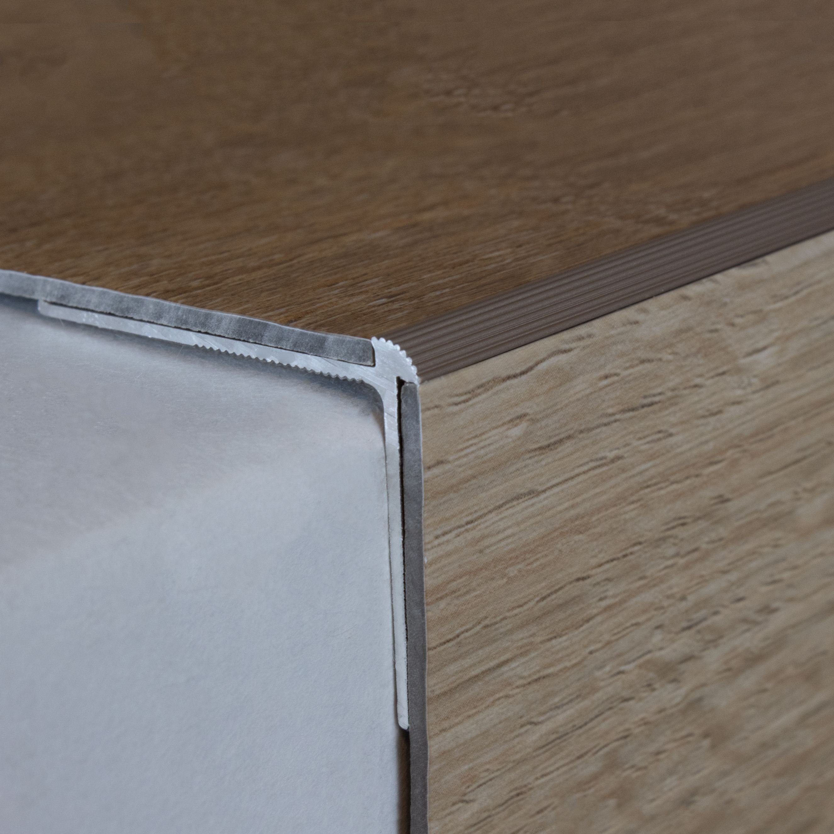 PROVISTON Treppenkantenprofil Aluminium, 40 x 30 x 1000 mm, Silber, Treppenkante, Winkelprofil