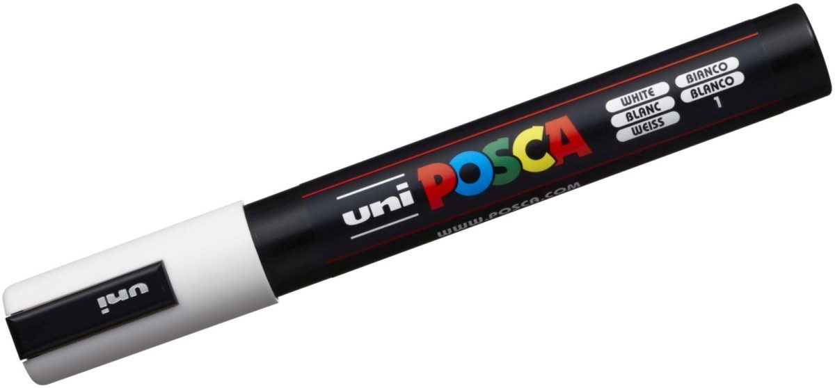uni-ball Filzstift Fasermaler Uni Posca PC-5M 1,8-2,5 mm weiß