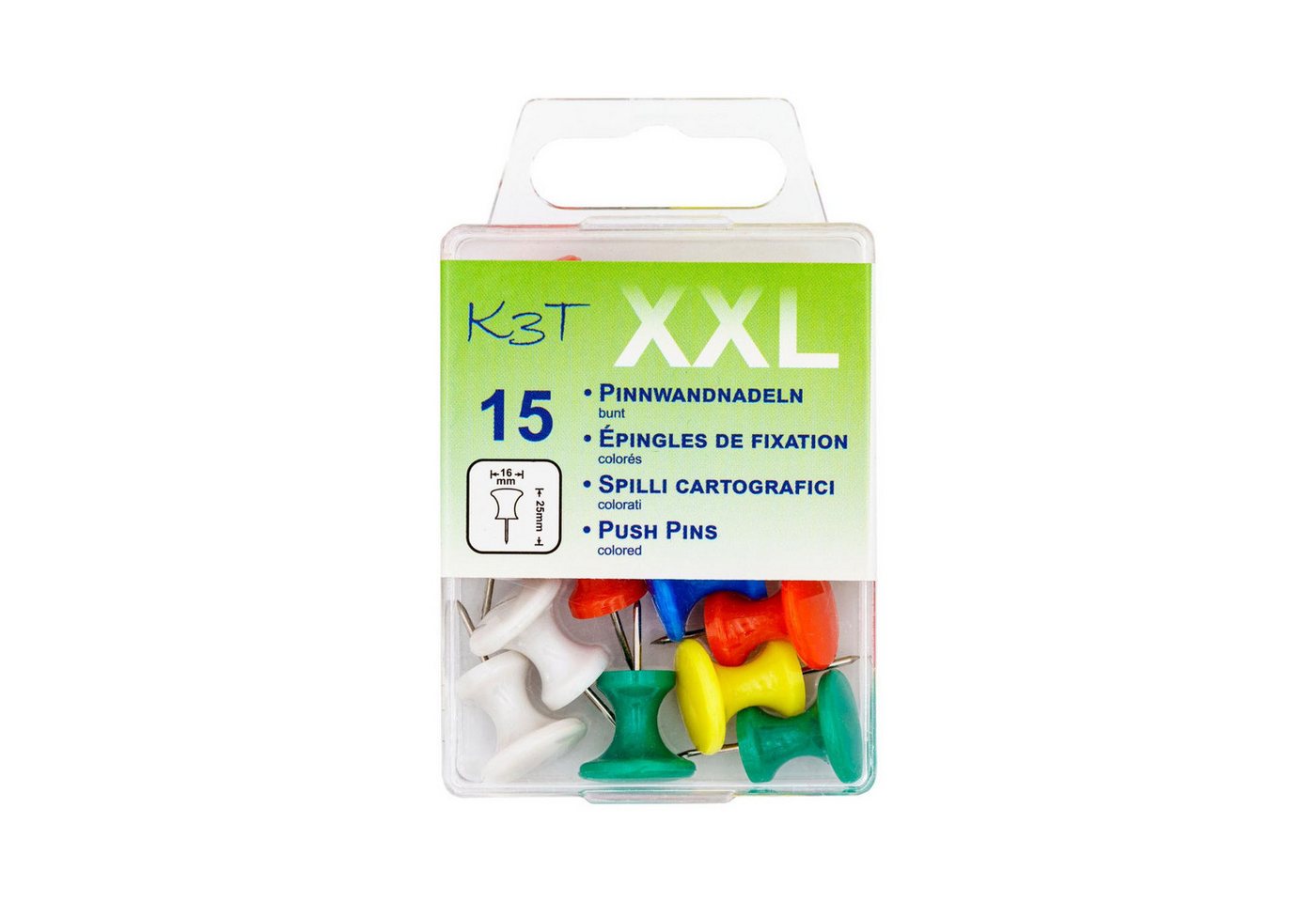 Thumbnail - TSI Schreibwaren Pinnnadel Pinnwandnadeln XXL farbig 15er Dose
