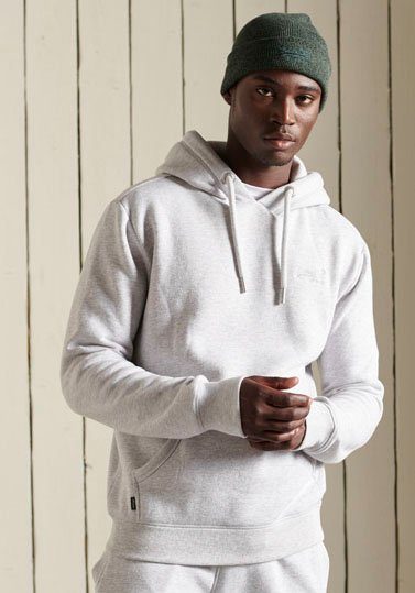 EMB marl Kapuzensweatshirt grey Superdry HOOD LOGO