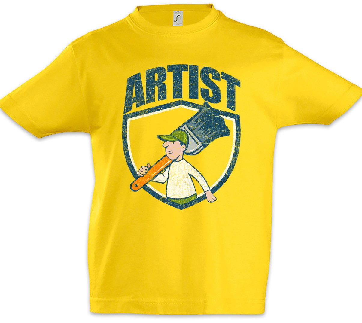 Print-Shirt Artist I Kinder T-Shirt Maler Lackierer Handwerk Künstler Anstreicher
