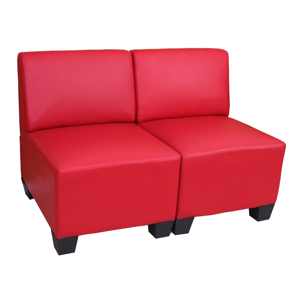MCW 2-Sitzer Moncalieri-2, Set, bequeme Polsterung, Erweiterbar mit weiteren Elementen der Lyon-Serie rot | rot