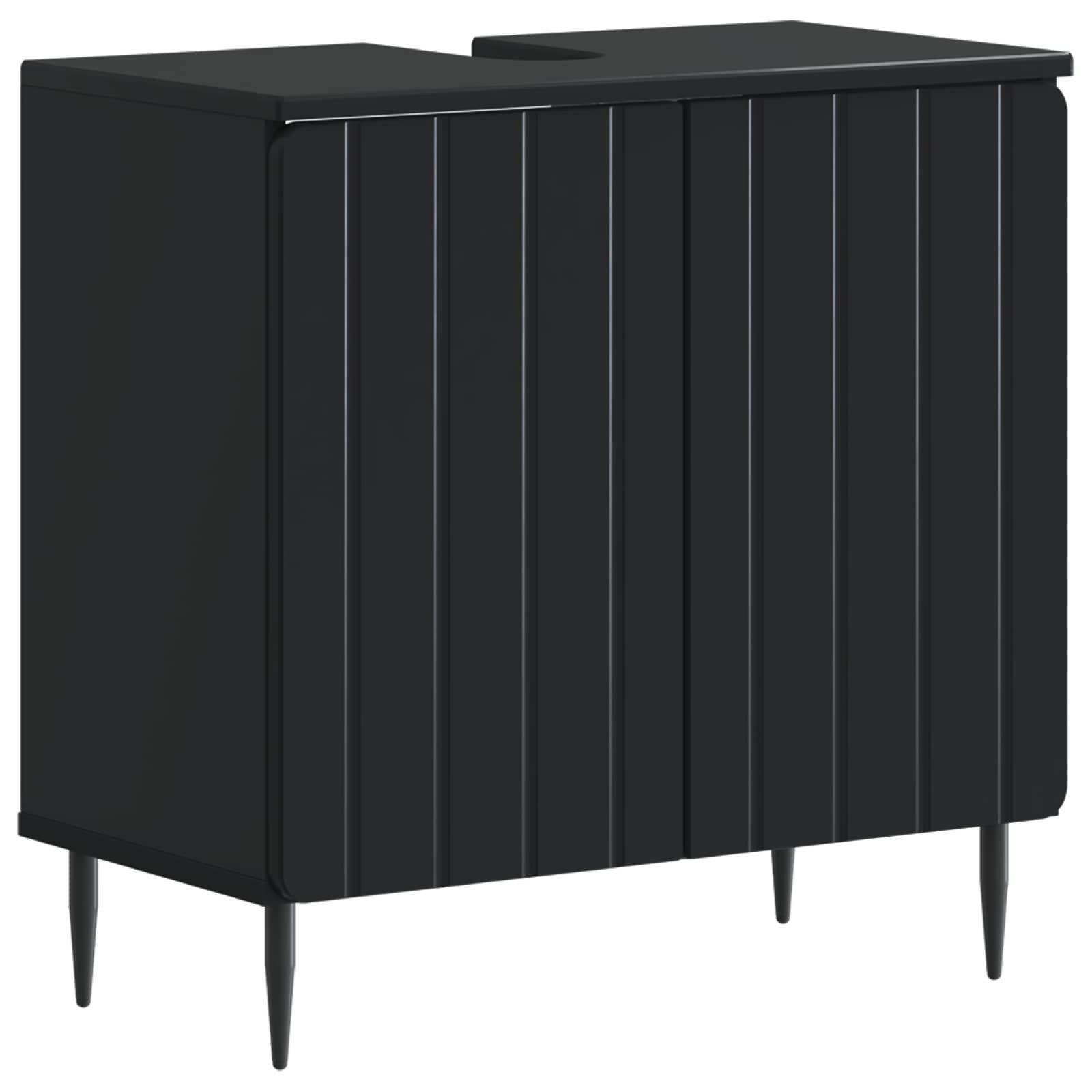 vidaXL Badezimmer-Set Waschbeckenschrank ZWOLLE Schwarz 59,5 x 31,5 x 59 cm