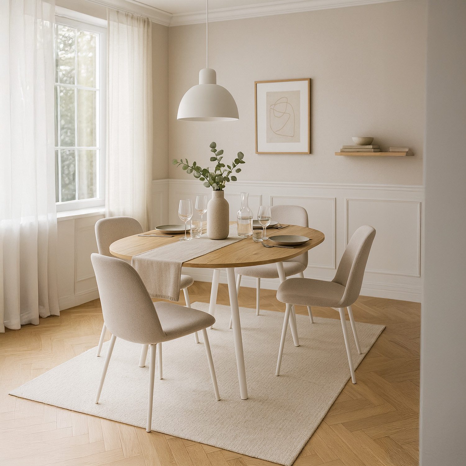 B&D home Esstisch TILL, Metallgestell schwarz oder weiß, ausziehbar 120-160 günstig online kaufen