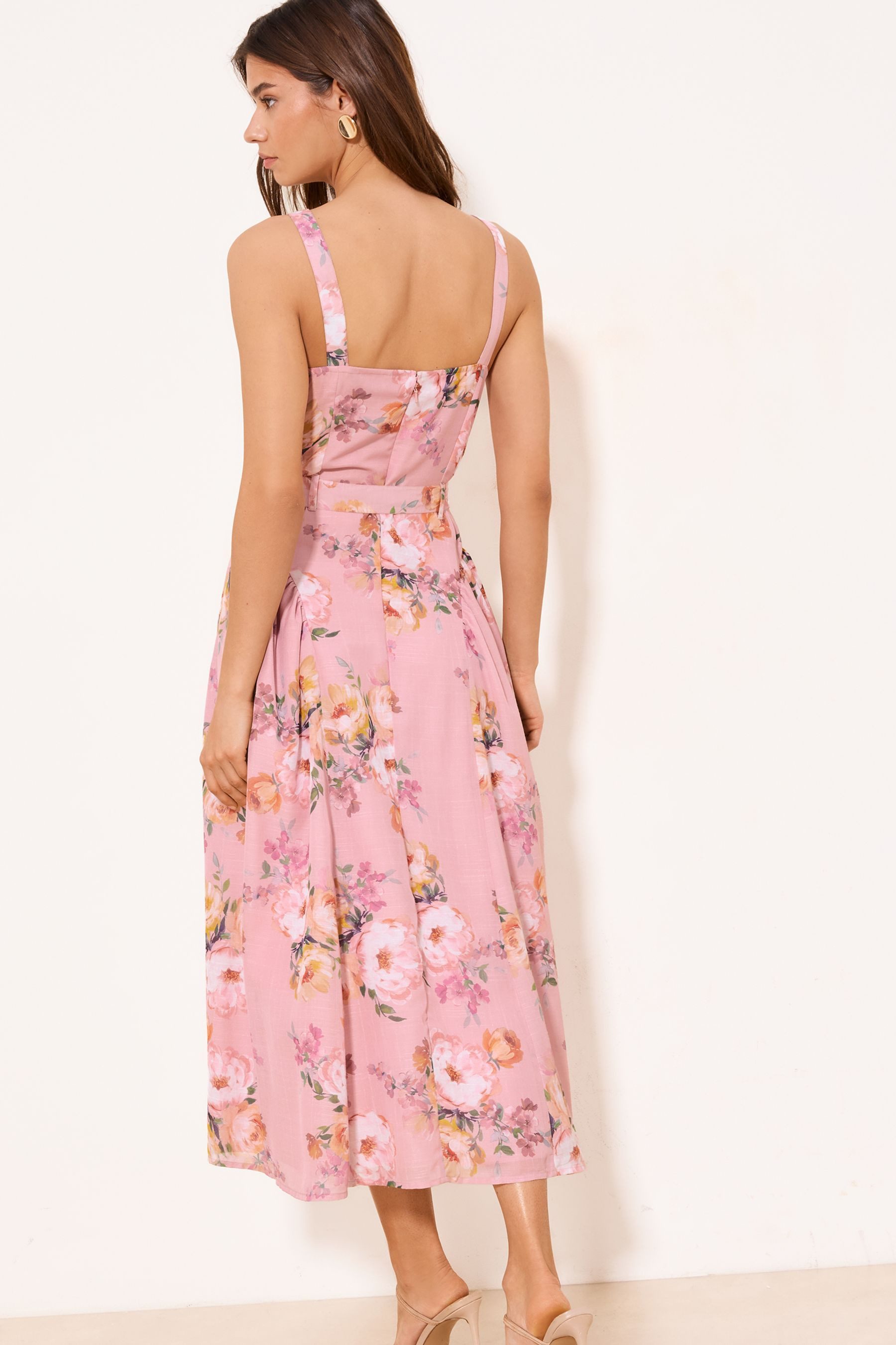 LIPSY Midikleid Midi-Trägerkleid mit Historic-Taille, Blumenmuster (1-tlg)