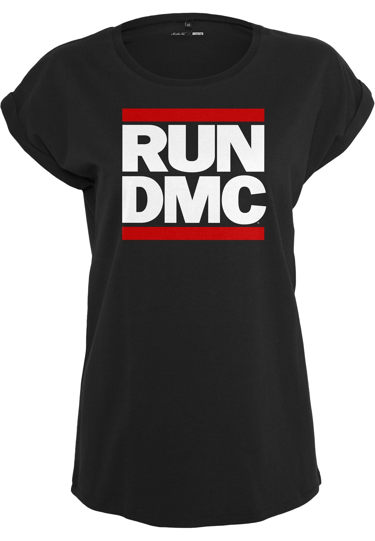 MisterTee MT261 Run Run (1-tlg) Tee DMC Kurzarmshirt Logo black Ladies Damen DMC