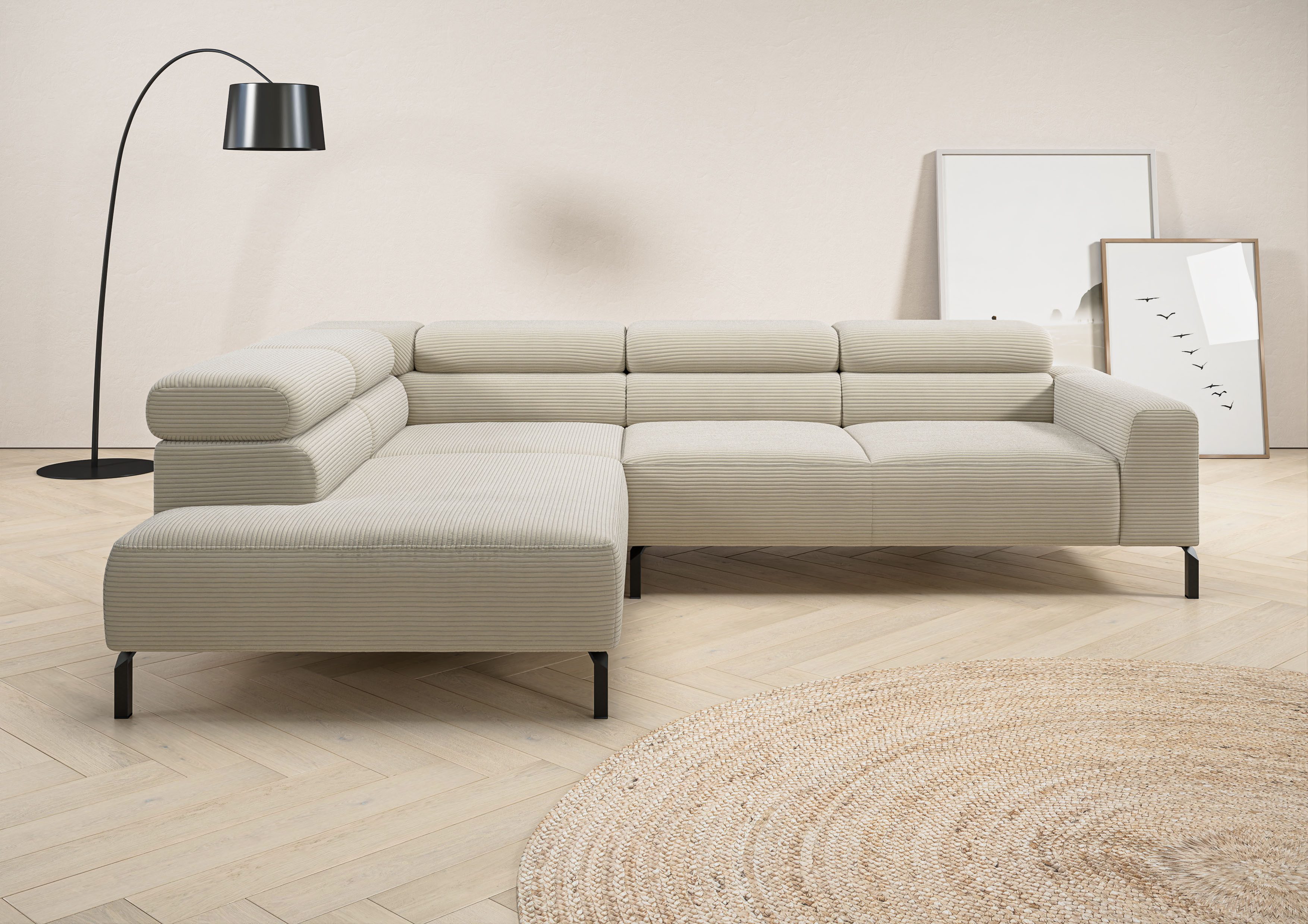 PLACES OF STYLE Ecksofa "Antonelli, L-Form, inkl. Kopfteilverstellung, Brei günstig online kaufen