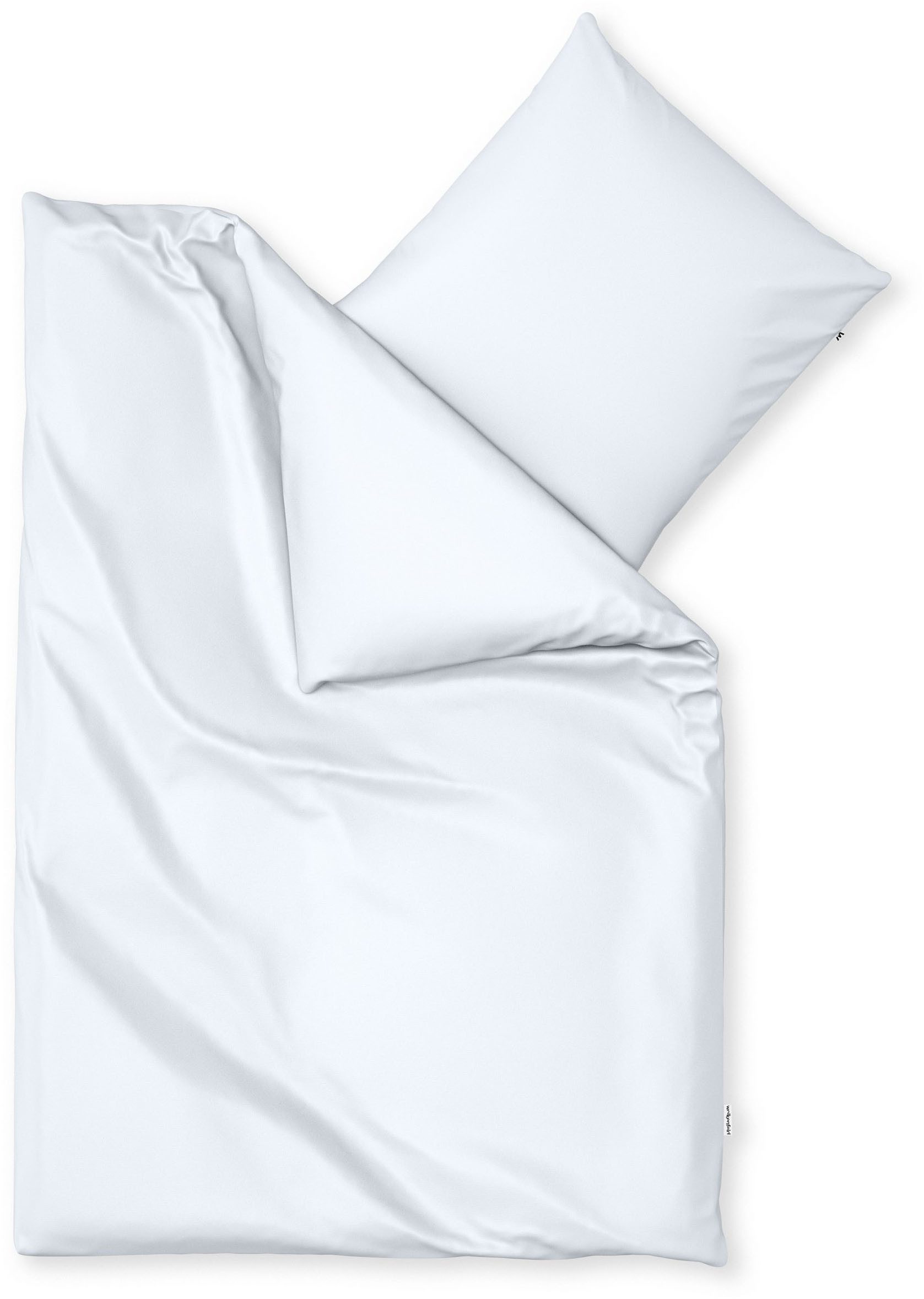 Wolkenfeld Bettwäsche Mako-Satin Baumwollsatin Sommerbettwäsche, Mako-Satin, 2 teilig, 135x200 cm, 155x220, 200x200 & Übergrößen I inkl. Kissenbezüge 80x80