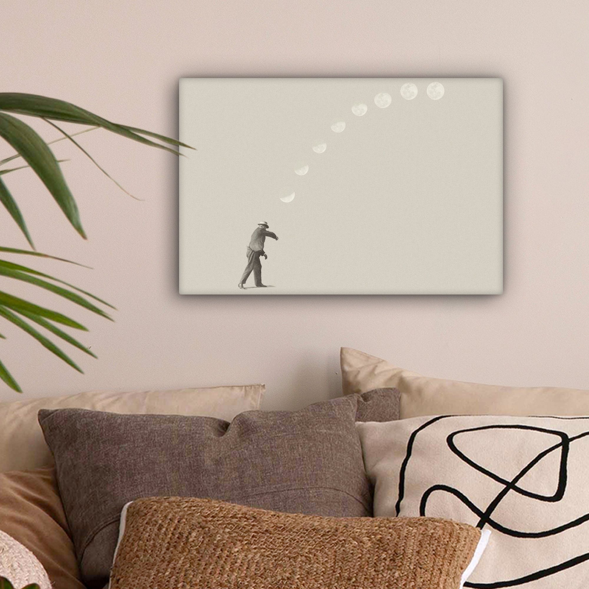 OneMillionCanvasses® Leinwandbild Jahrgang - Mond - günstig online kaufen