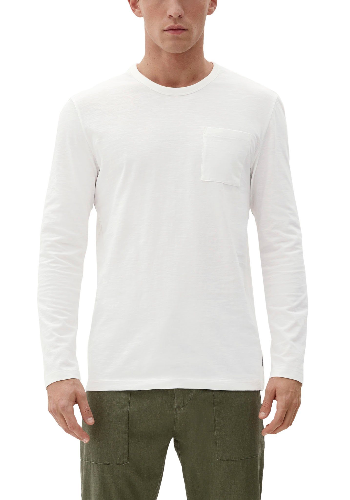 s.Oliver Langarmshirt mit Flammgarnstruktur white | T-Shirts