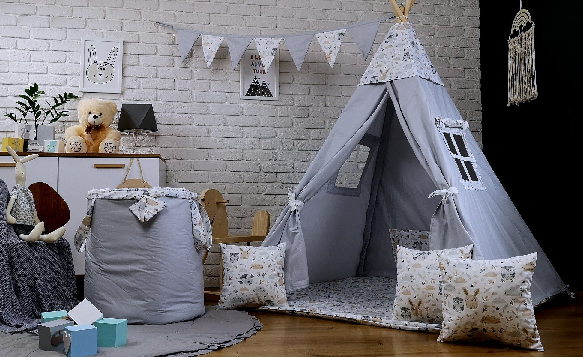 Pamek Tipi-Zelt Spielzelt Tipi für Kinder Bodenmatte Kissen + Stabilisator, günstig online kaufen