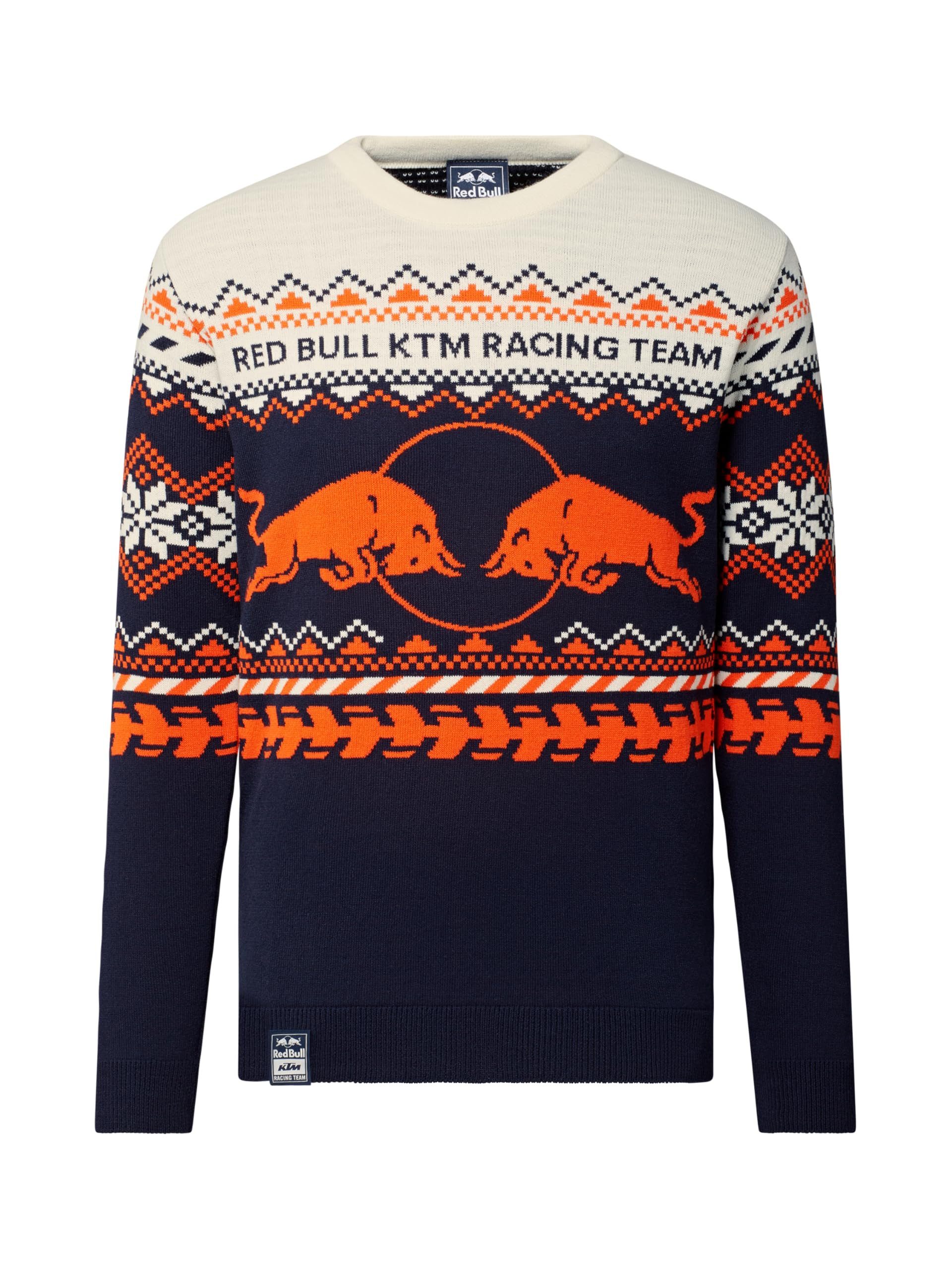 Red Bull KTM Weihnachtspullover KTM Racing Winterpullover Navy, Orange Offizieller Fanartikel mit Logo & Wintermuster