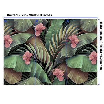 wandmotiv24 Fototapete Blätter Vintage Pflanzen, glatt, Wandtapete, Motivtapete, matt, Vliestapete