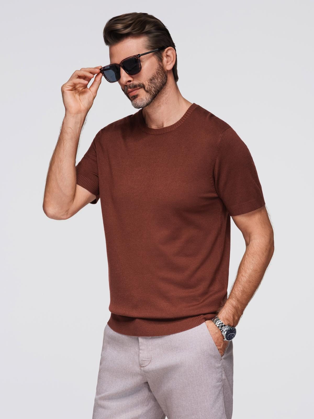 OMBRE T-Shirt Klassisches Herren-T-Shirt aus Strick günstig online kaufen