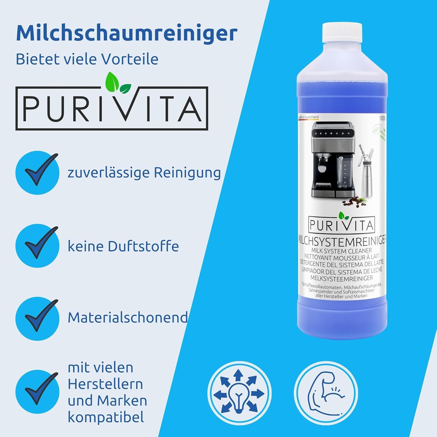 Purivita PURIVITA - Milchsystemreiniger Kaffeevollautomat - 1000ml Konzentrat Milchsystem-Reiniger (1-St)