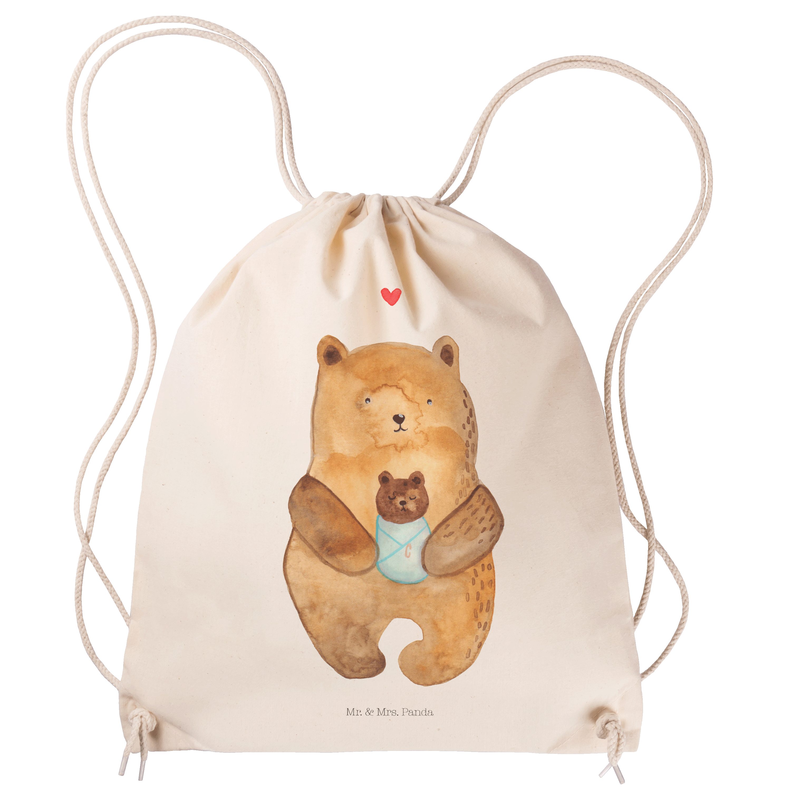 Bär & Mrs. Sporttasche - Transparent Mr. mit - Baby Geschenk, Täufling, Panda Teddybär, Teddy, Spo (1-tlg)