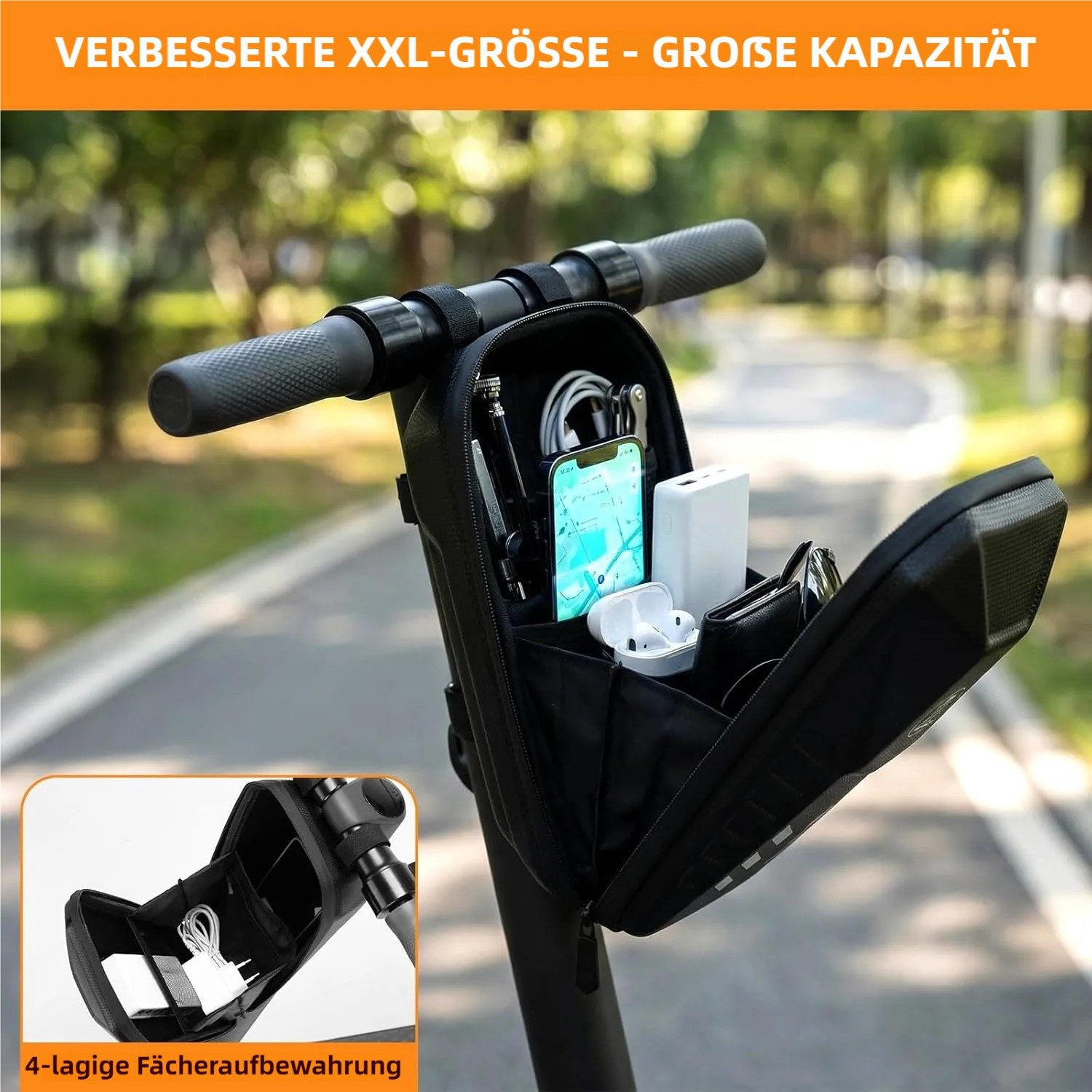 TLGREEN Scootertasche XXL Transportroller Tasche (Wasserdichte Scootertasche für Transportroller, Fahrräder & Handwagen), E Scooter Tasche mit Reflektoren