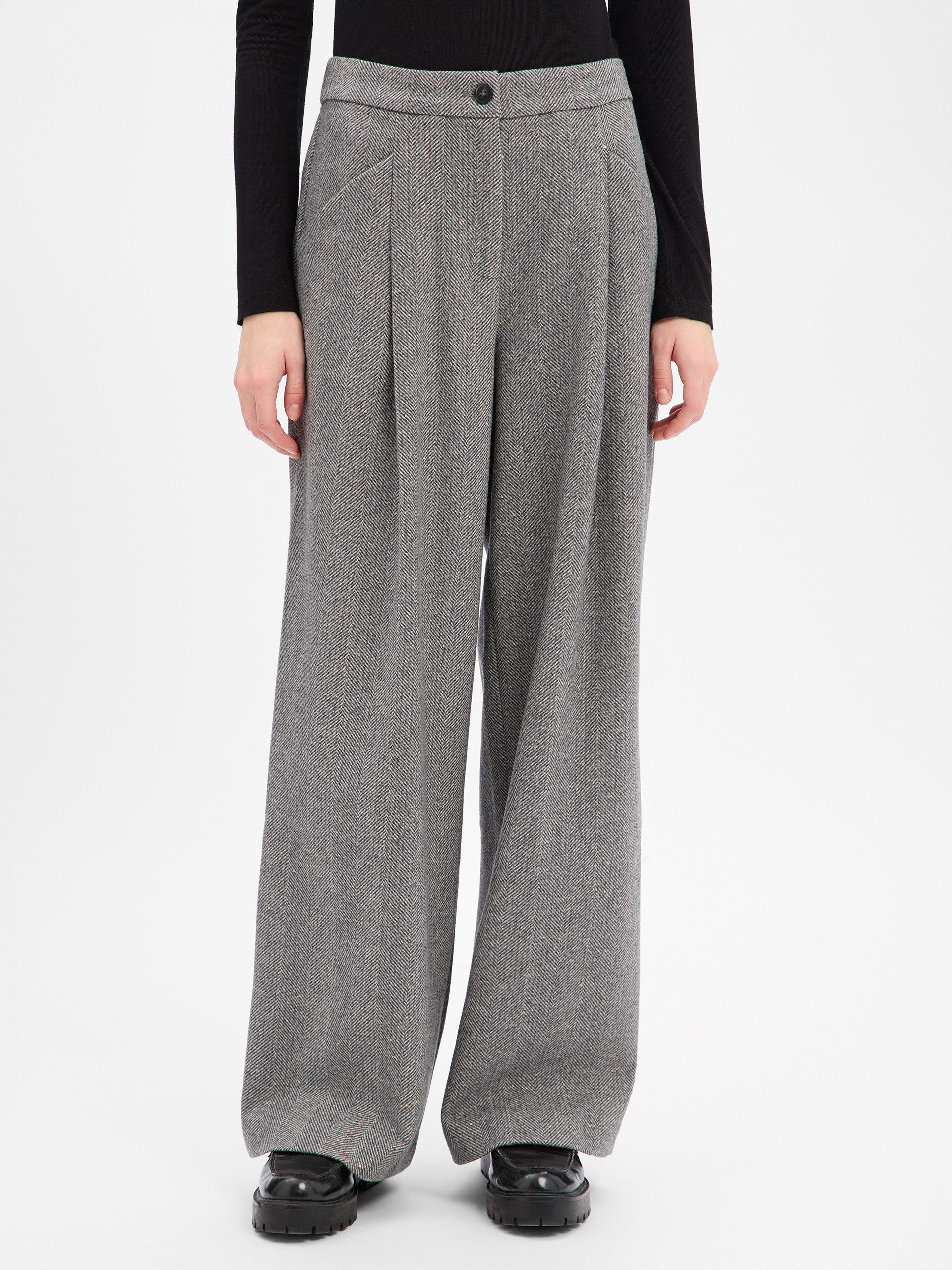 GUIDO MARIA KRETSCHMER Bundfaltenhose Grey Glitter