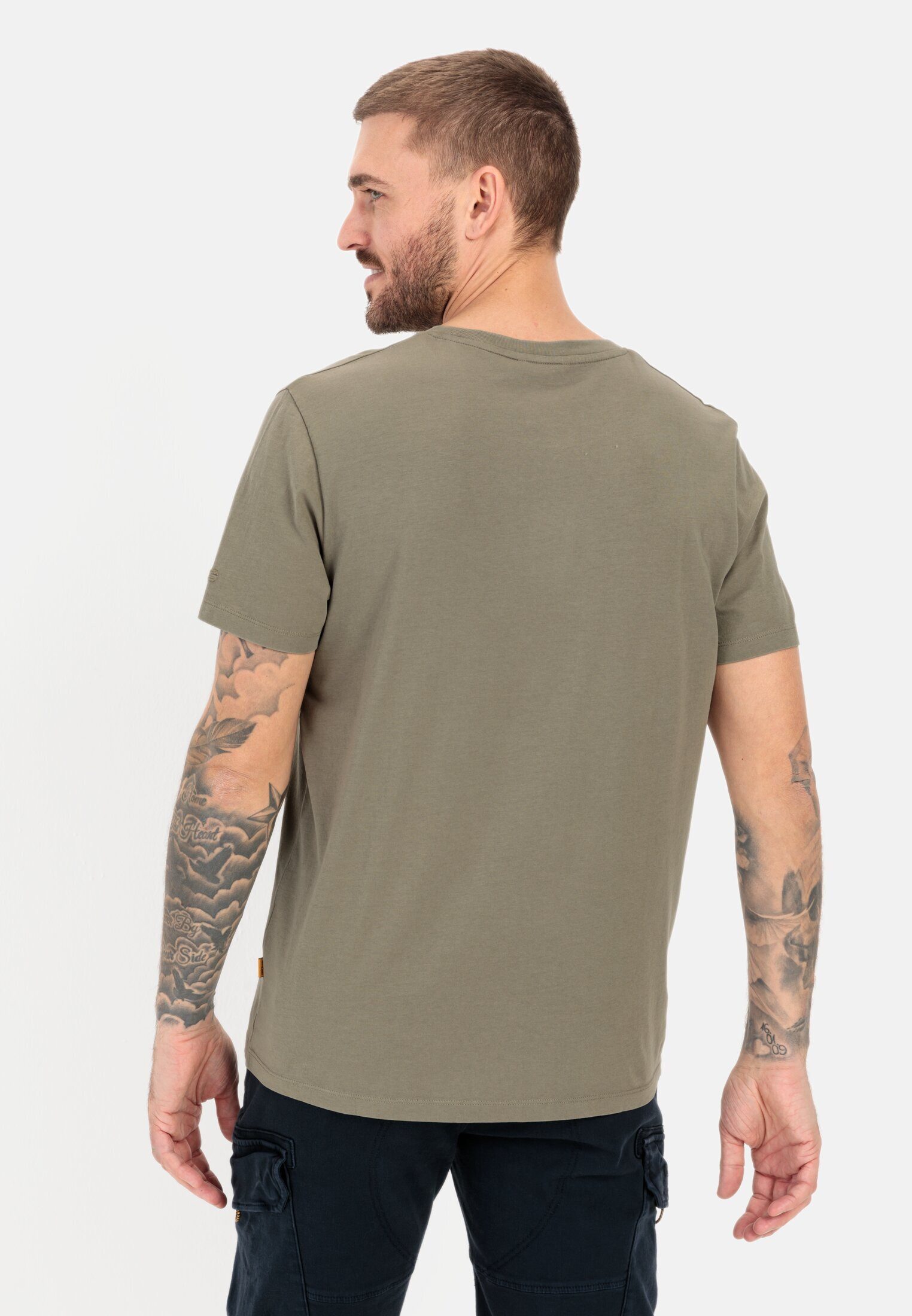 camel active T-Shirt aus zertifiziertem Organic Cotton Kurzarm Rundhals
