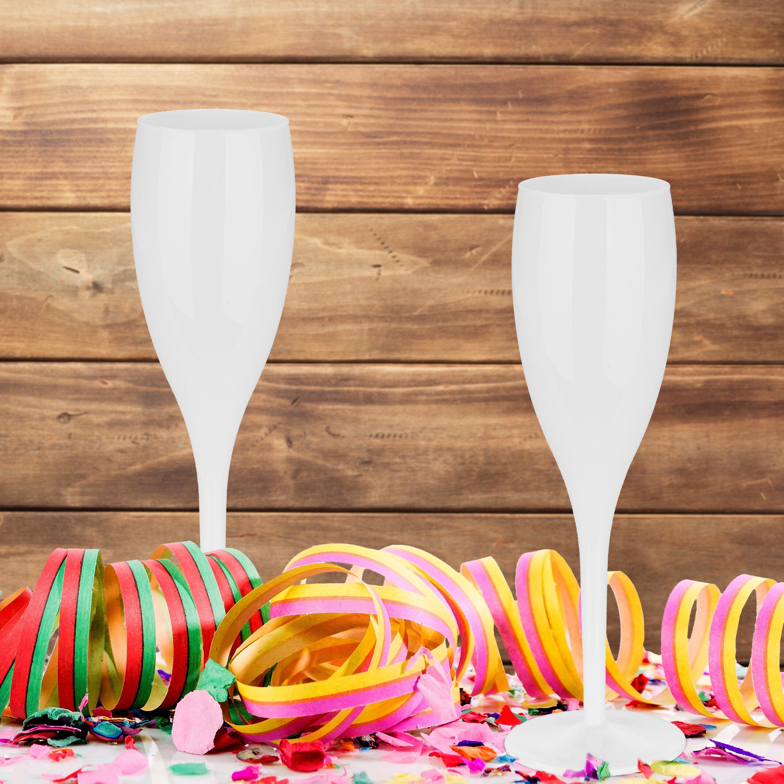 relaxdays Sektglas Sektgläser Kunststoff 6er Set, Kunststoff