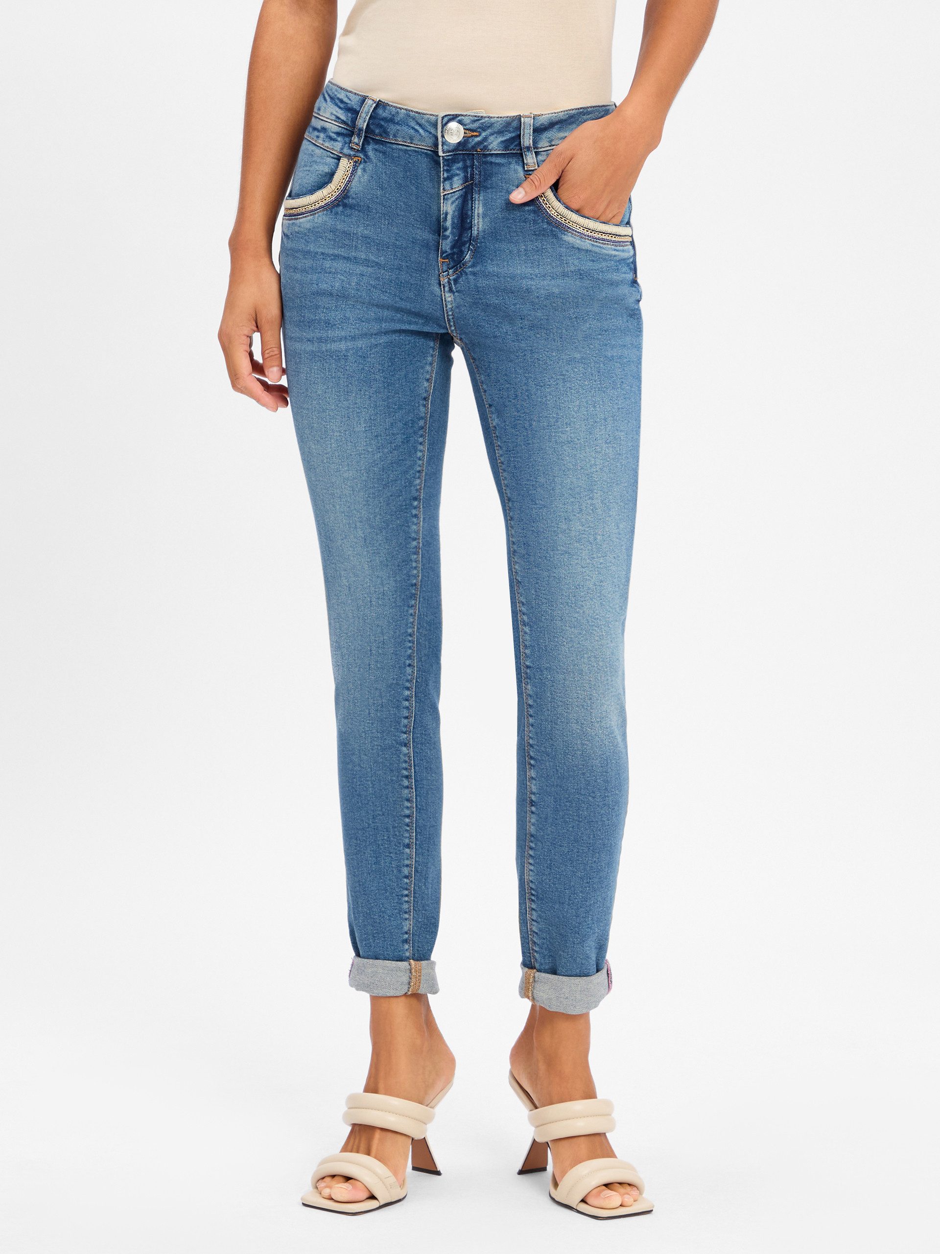 Mos Mosh Skinny-fit-Jeans MMNaomi Stickerei